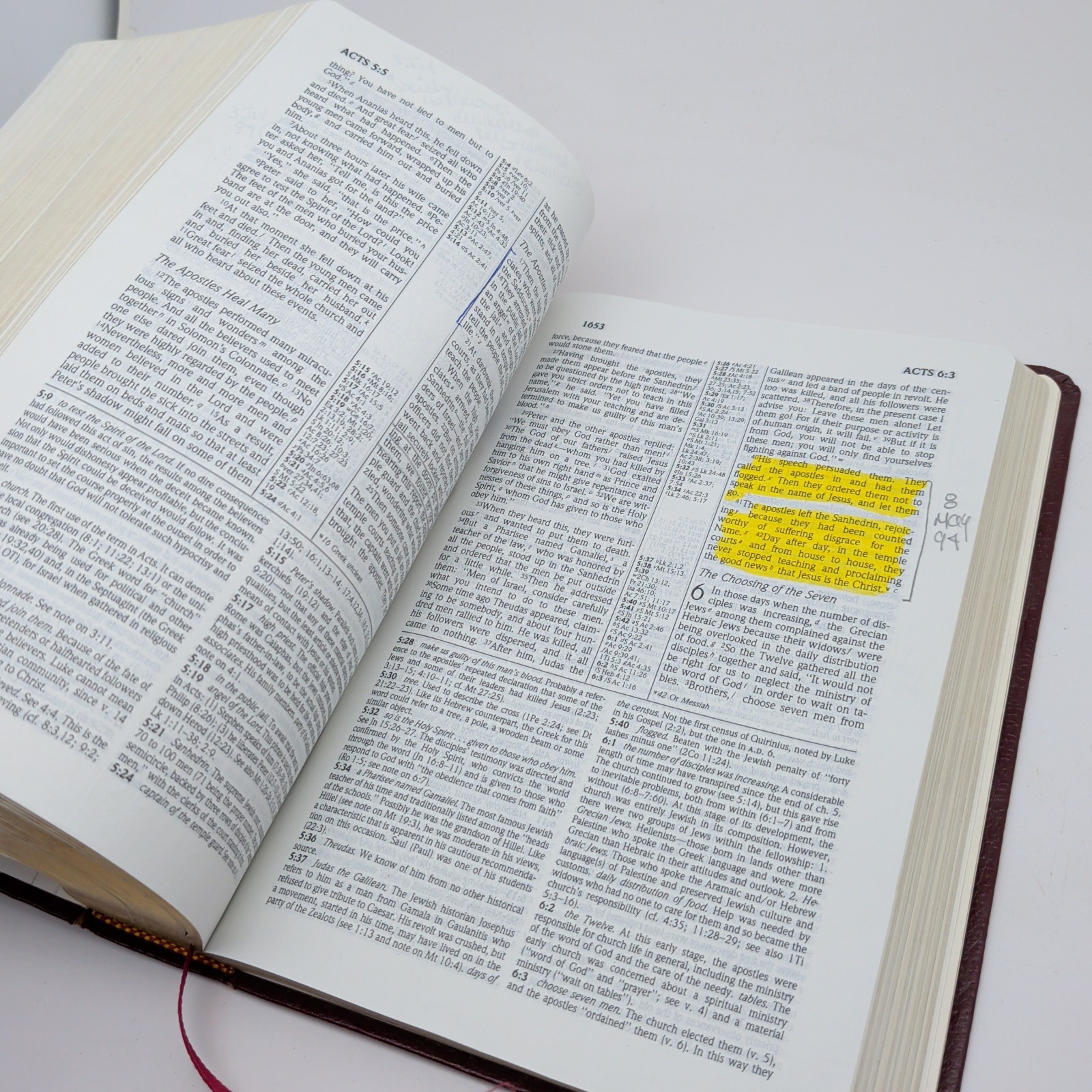 NIV Study Bible 1985 Leather Indexed New International Version Bonded Leather