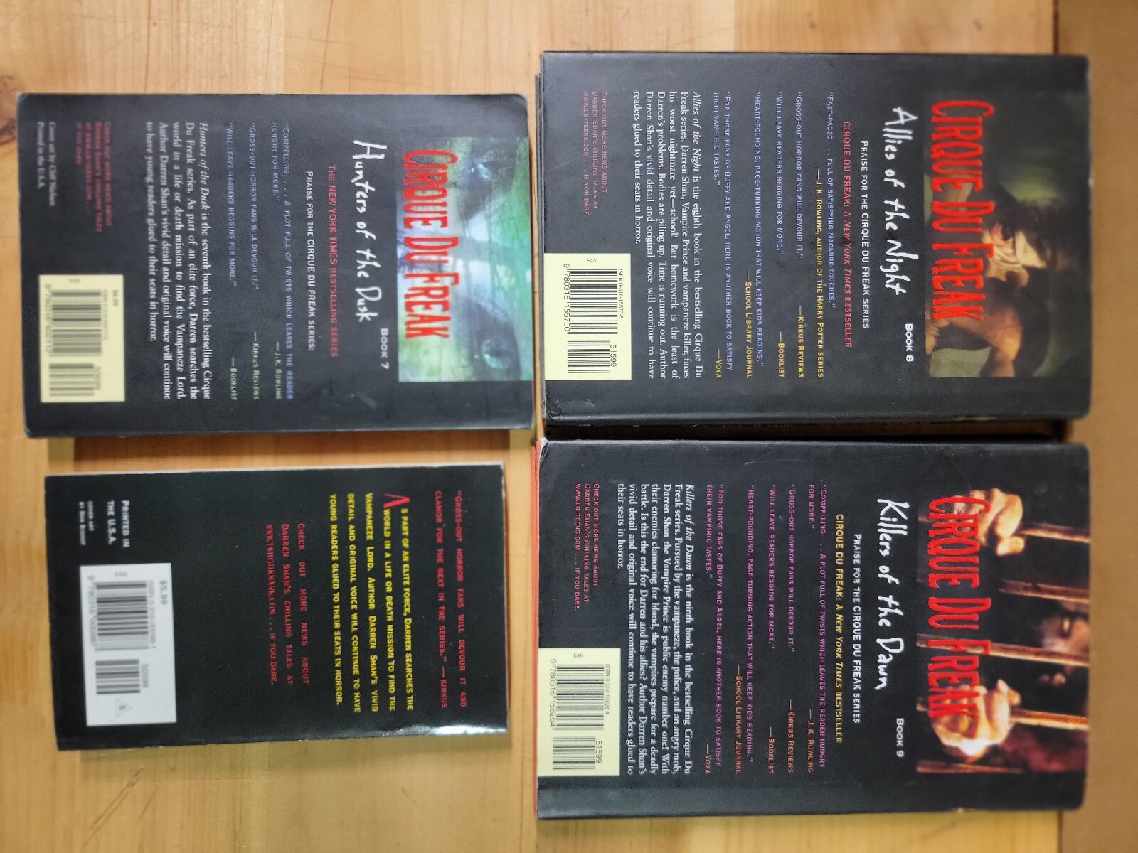 Darren Shan~Lot Of 4 Books~Cirque Du Freak Series – 2 HC & 2 PB As Pictured