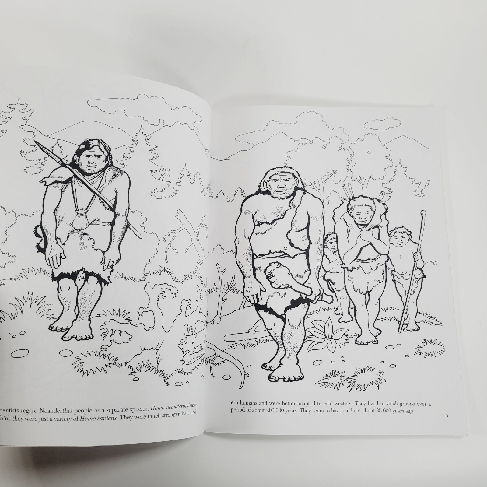 PREHISTORIC MAN, COLORING BOOK By Jan Sovak Dover Clean History Homeschool