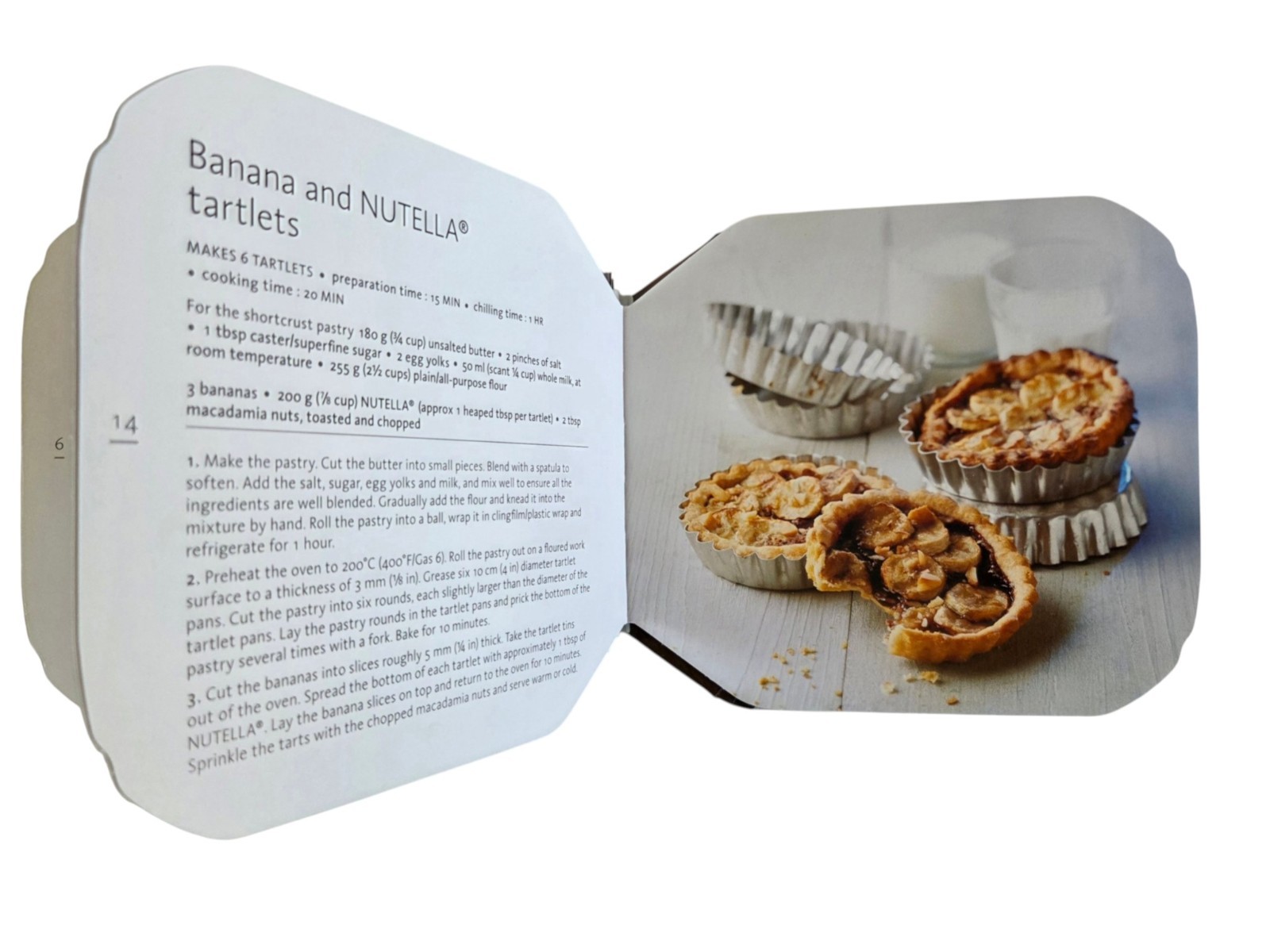 Nutella Ferrero Baking Recipe Cook Book Soft Cover 62 Pages Flip Cardboard