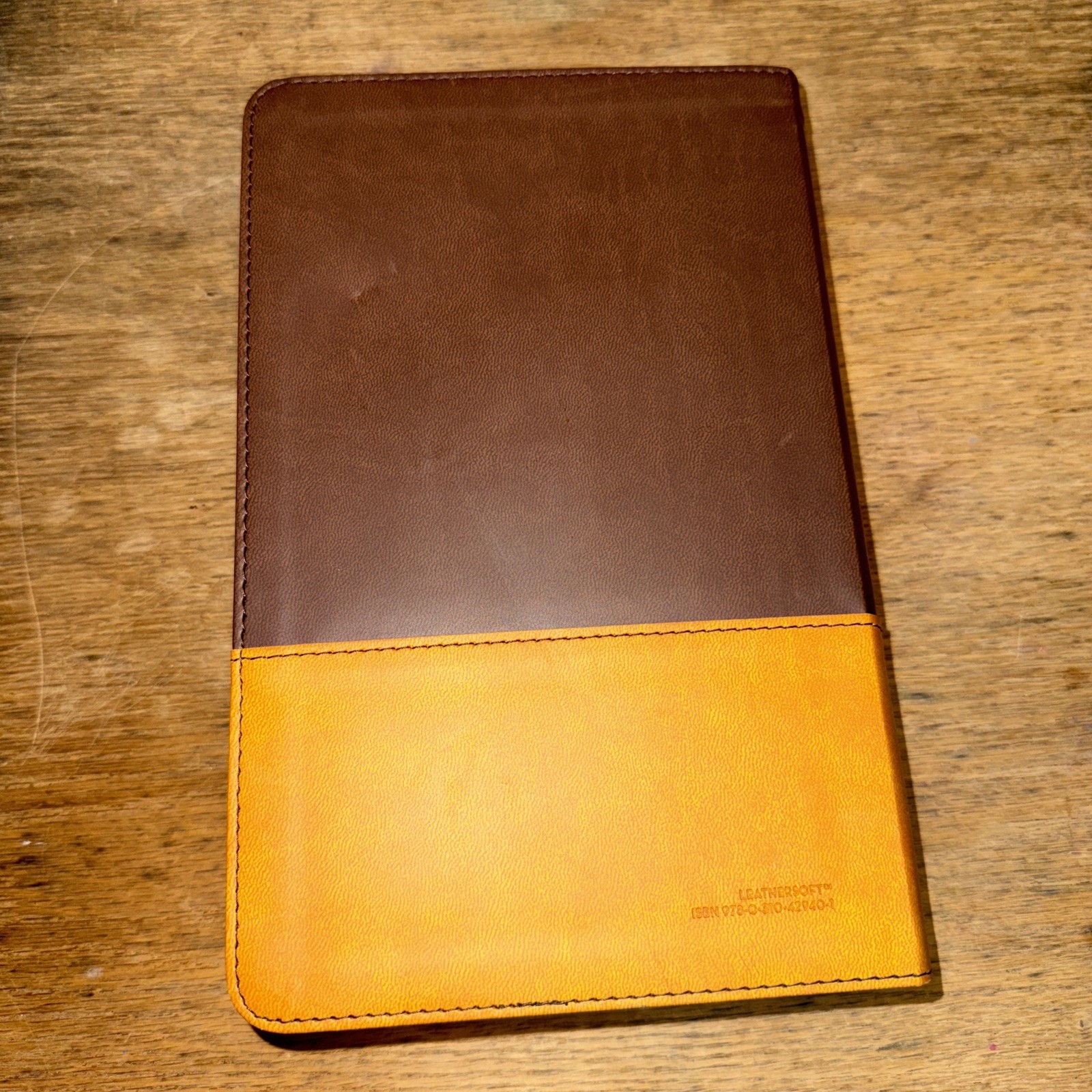 NIV Bible, Brown Duo-Tone Leather-Soft Cover, Zonderman – EXCELLENT