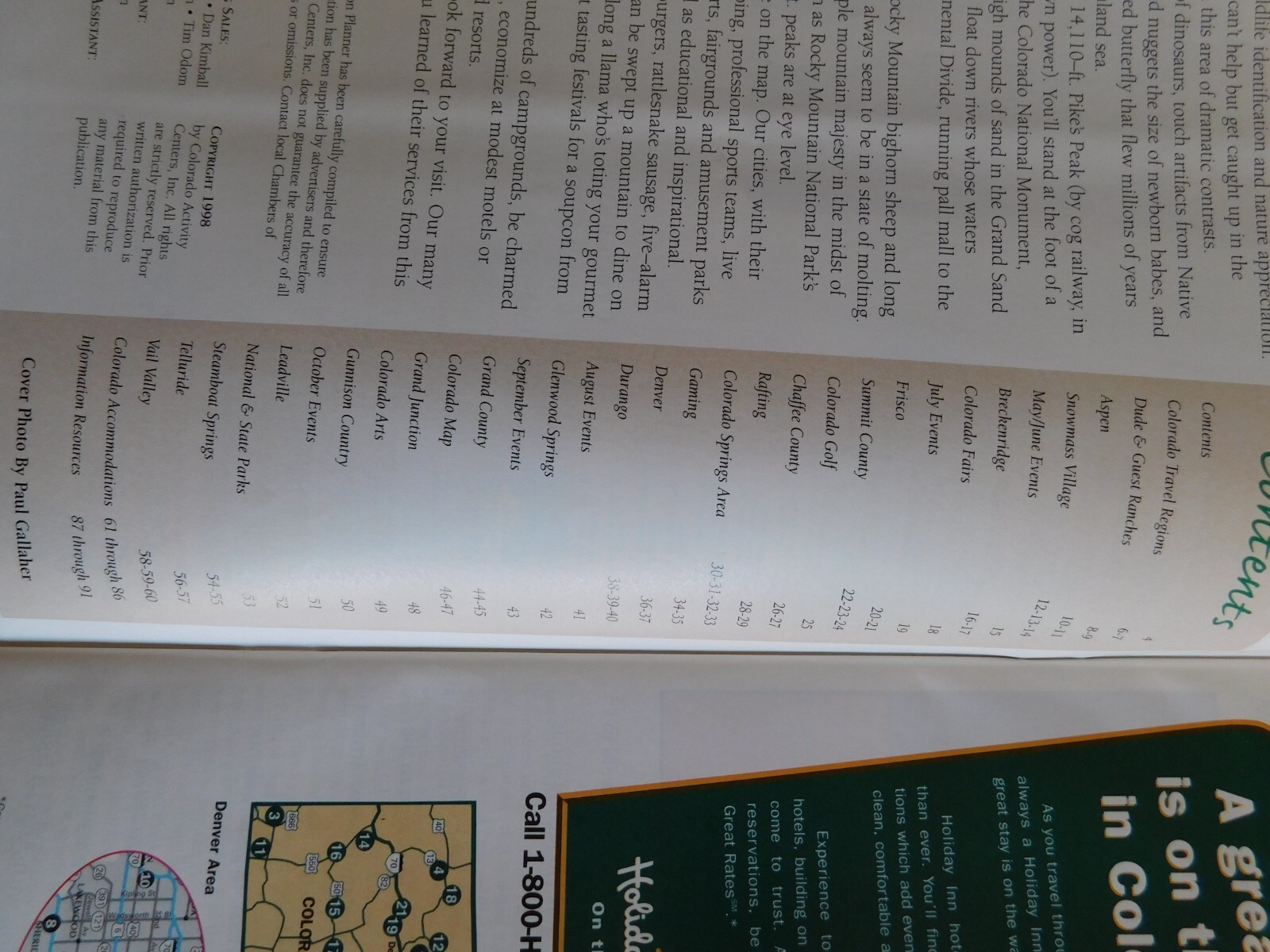 Colorado: Vacation Planner – Summer 1998 Travel Guide tourism
