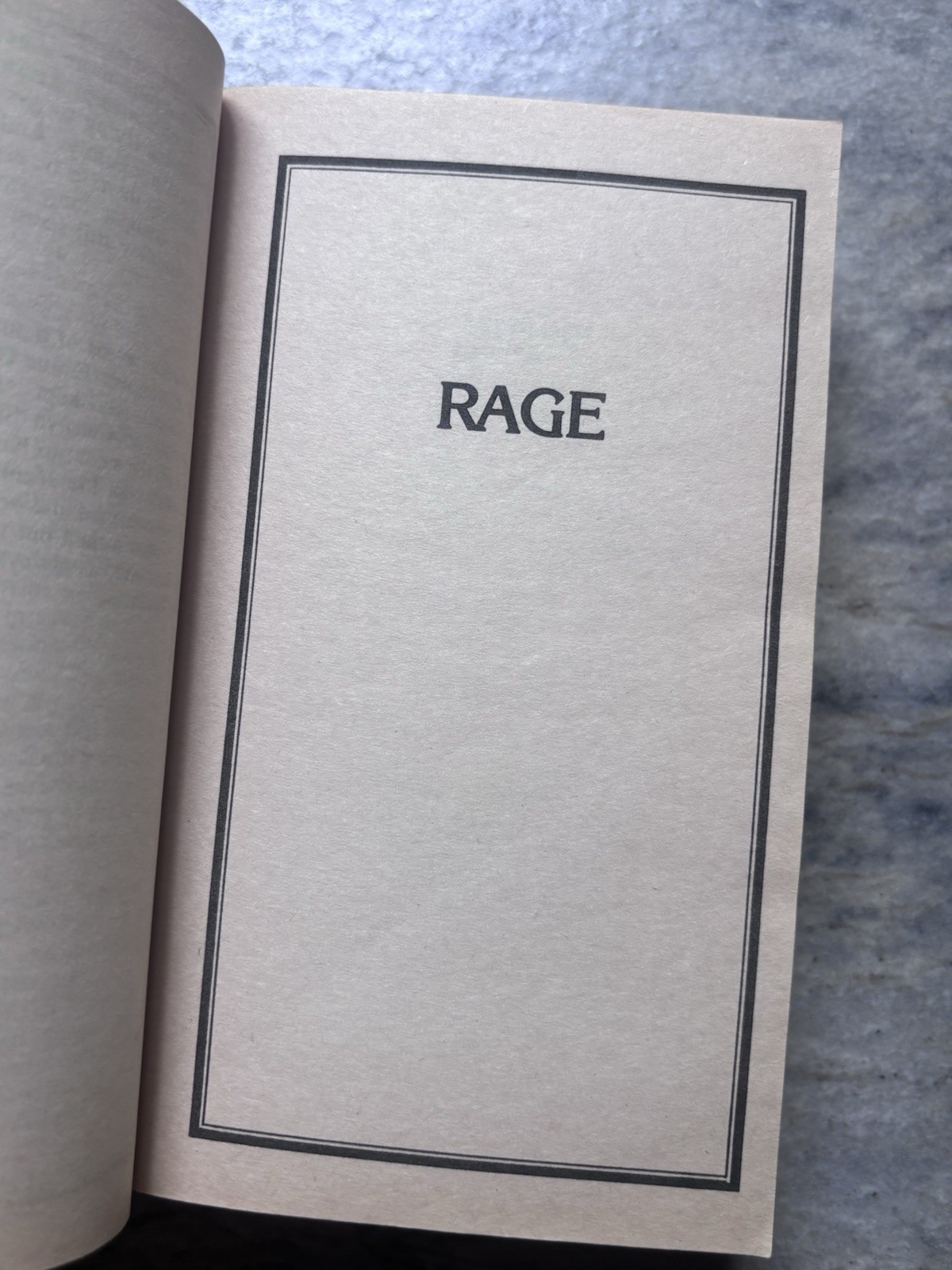 Stephen King Richard Bachman Books RAGE PB Book 1986 Signet 1st Ed Rage