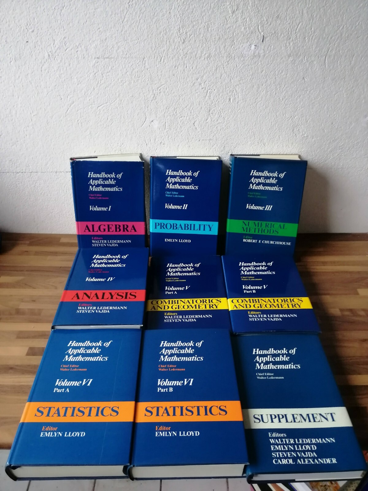 Walter Ledermann Handbook Of Applicable Mathematics Set 9 Voll Wiley 1980 1990