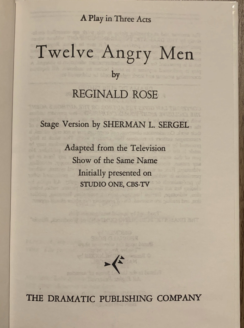 Twelve Angry Men by Reginald Rose (Hardcover)