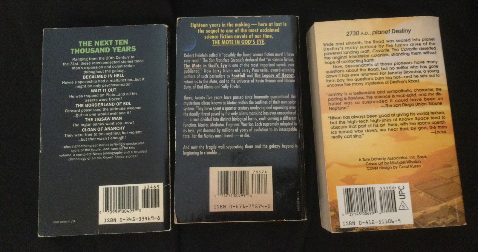 12 SF PBs by Larry Niven: Man-Kzin Wars, Ptavvs, Mote in God’s Eye, Ringworld++