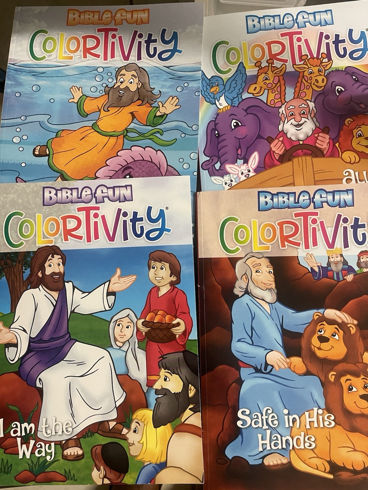 Bible Fun Colortivity Activity & Coloring Book Set of 4 Over 250 pages Assorted