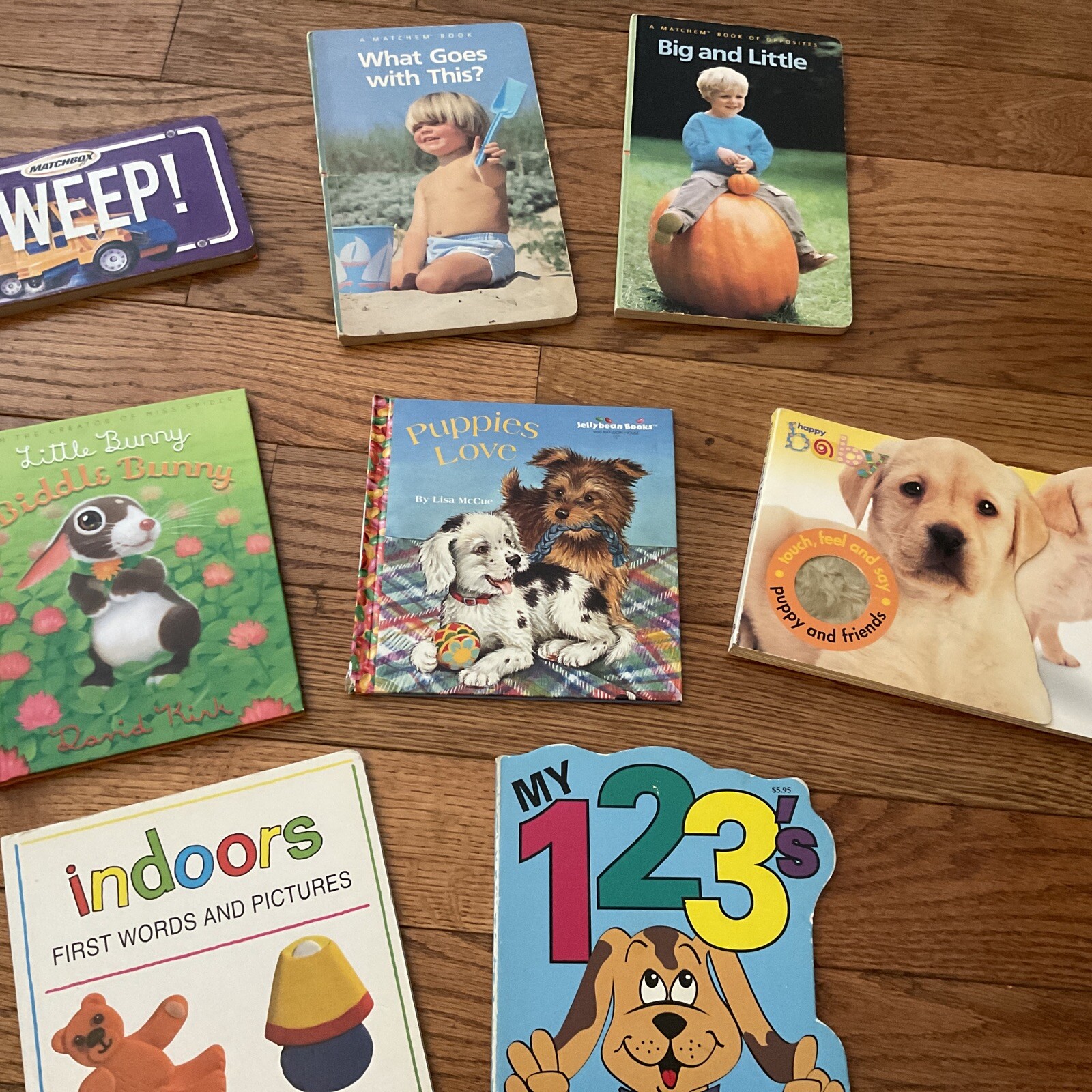 LOT of 8 Board Style Book Kids Toddler Baby Learning/ Numbers/ Dogs/ Big Small