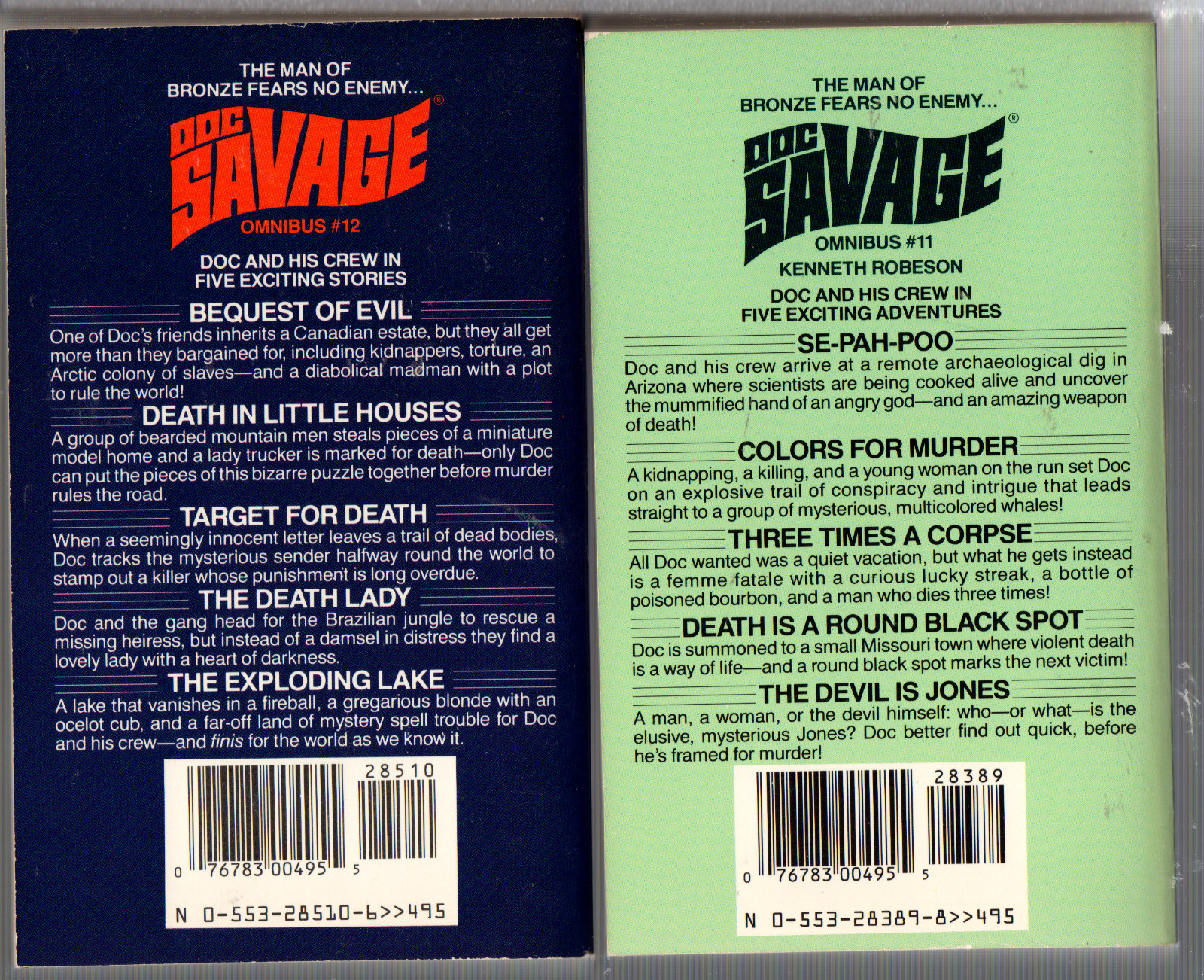 Doc Savage Omnibuss Book Lot of 9 Books #1, 2, 3, 8, 9, 10, 11, 12, & 13