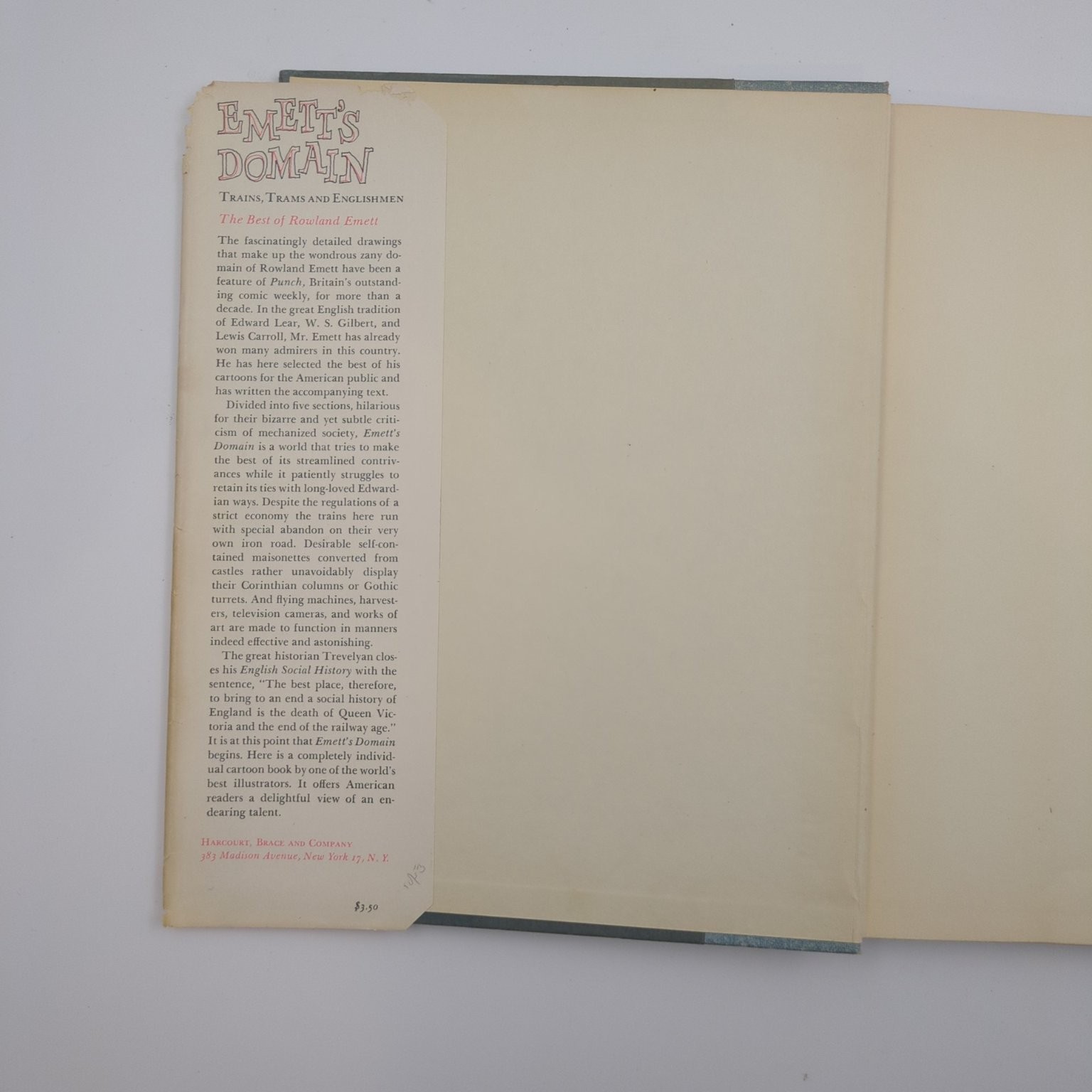 Emett’s Domain Rowland Emett 1953 First Edition Illustrated Harcourt Brace
