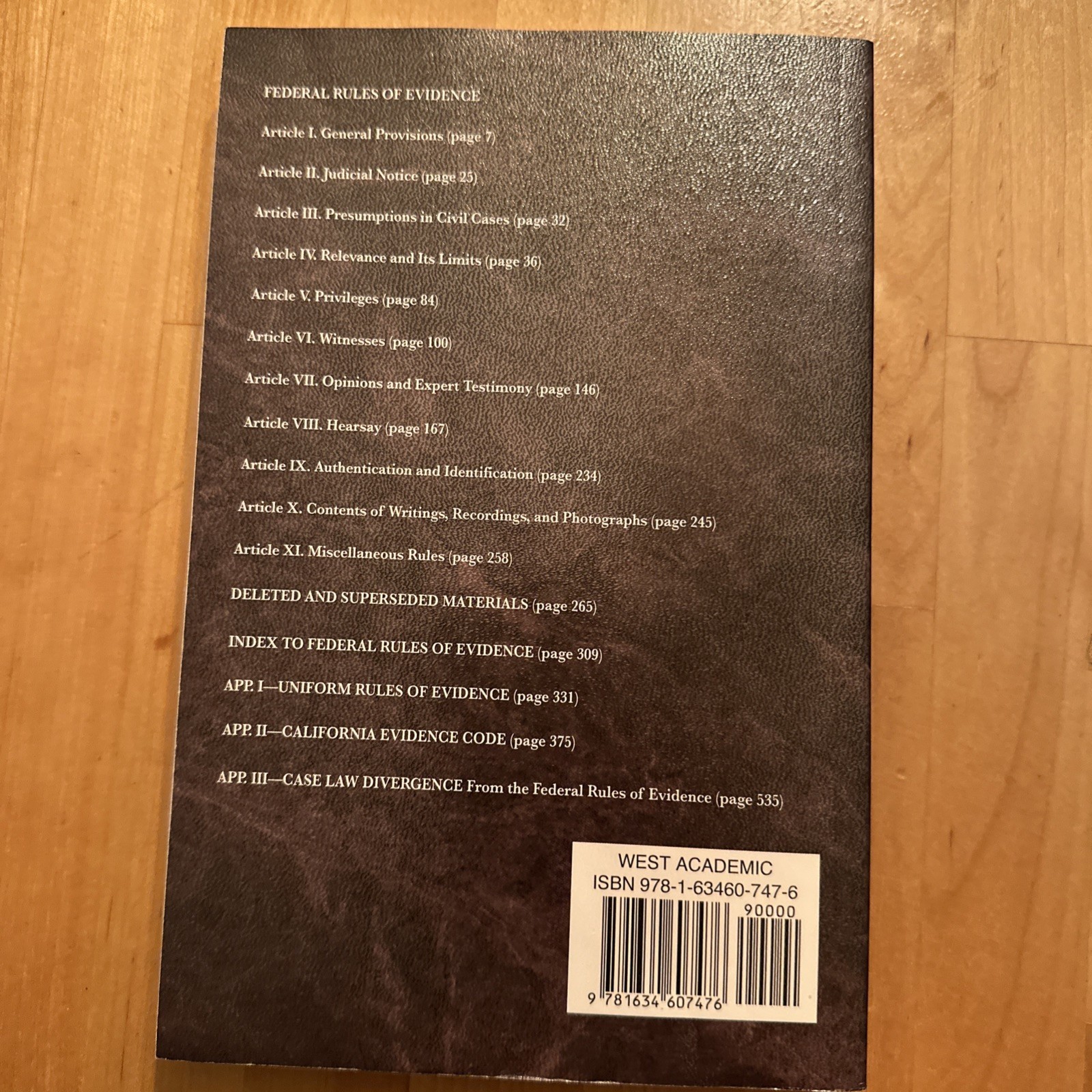 Federal Rules of Evidence by Daniel Capra (2016, Trade Paperback)