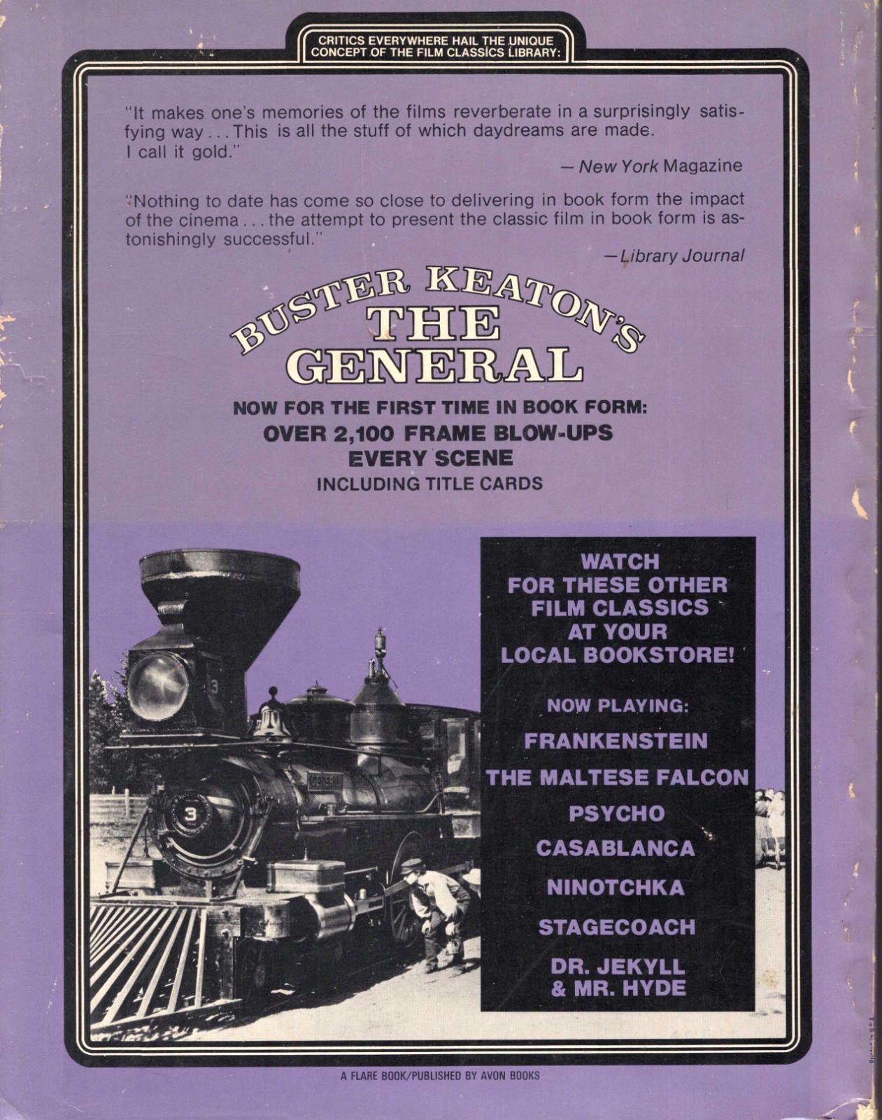 THE GENERAL, BUSTER KEATON, FILM IN BOOK FORM, TRADE PB, 1975