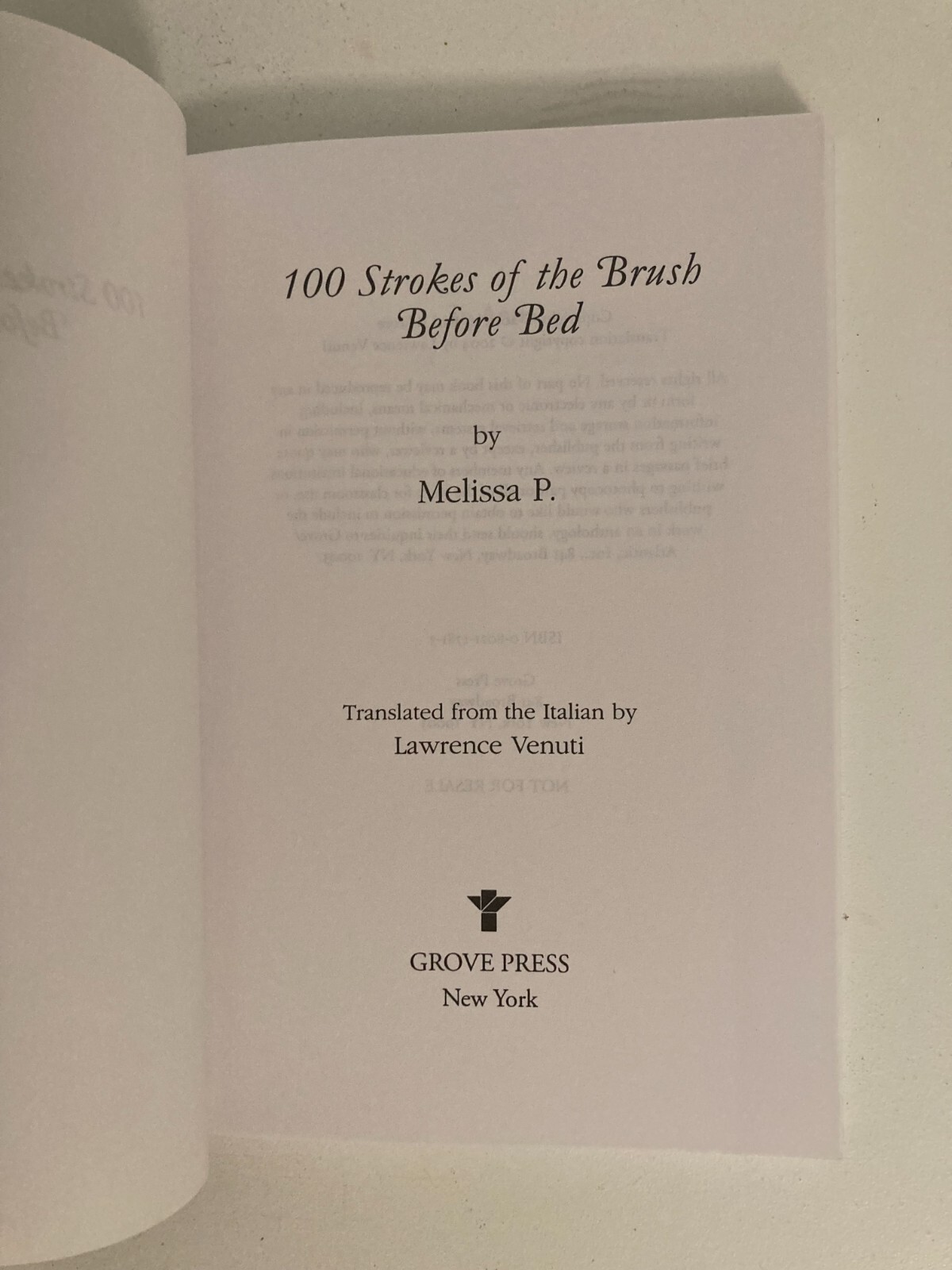 100 Strokes of the Brush Before Bed by Melissa P. (2004, TP) Advance Proof ARC