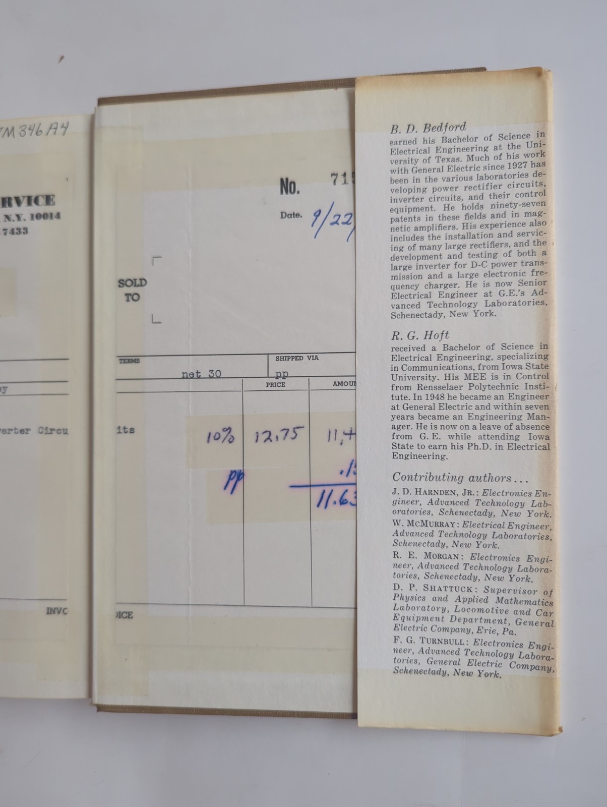 Principles of inverter circuits Bedford, B. D. Hoft, R. G. HC DJ Vtg 1964
