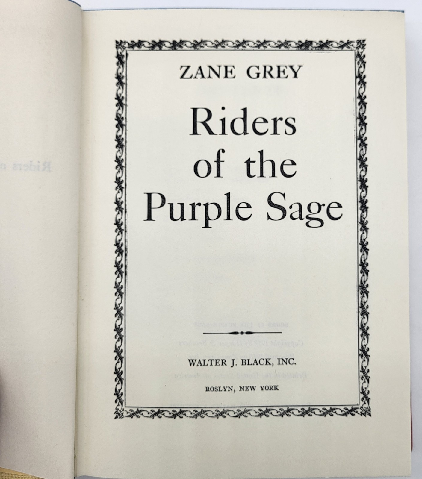 Vintage 1940’s Riders Of The Purple Sage Hardcover Book By Zane Grey
