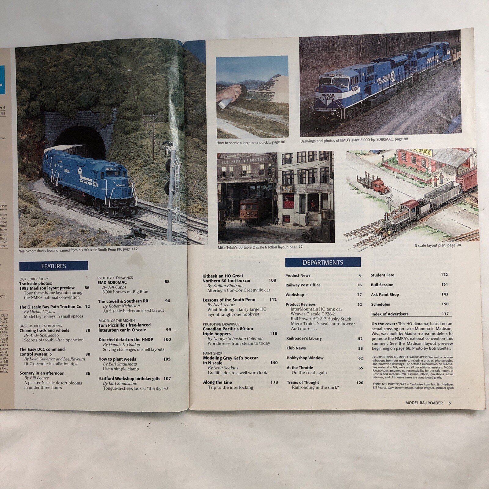 MODEL RAILROADER Magazines Apr 1997 MNRA Convention, July 1998 LOT-OF-2 AS SHOWN