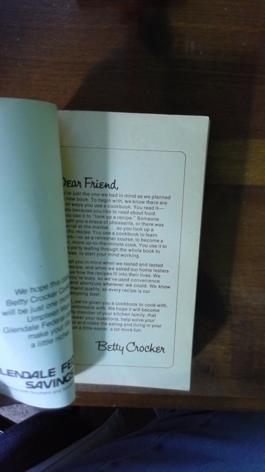 Betty Crocker’s Cookbook 1974 (Glendale Federal Savings) 796 pages