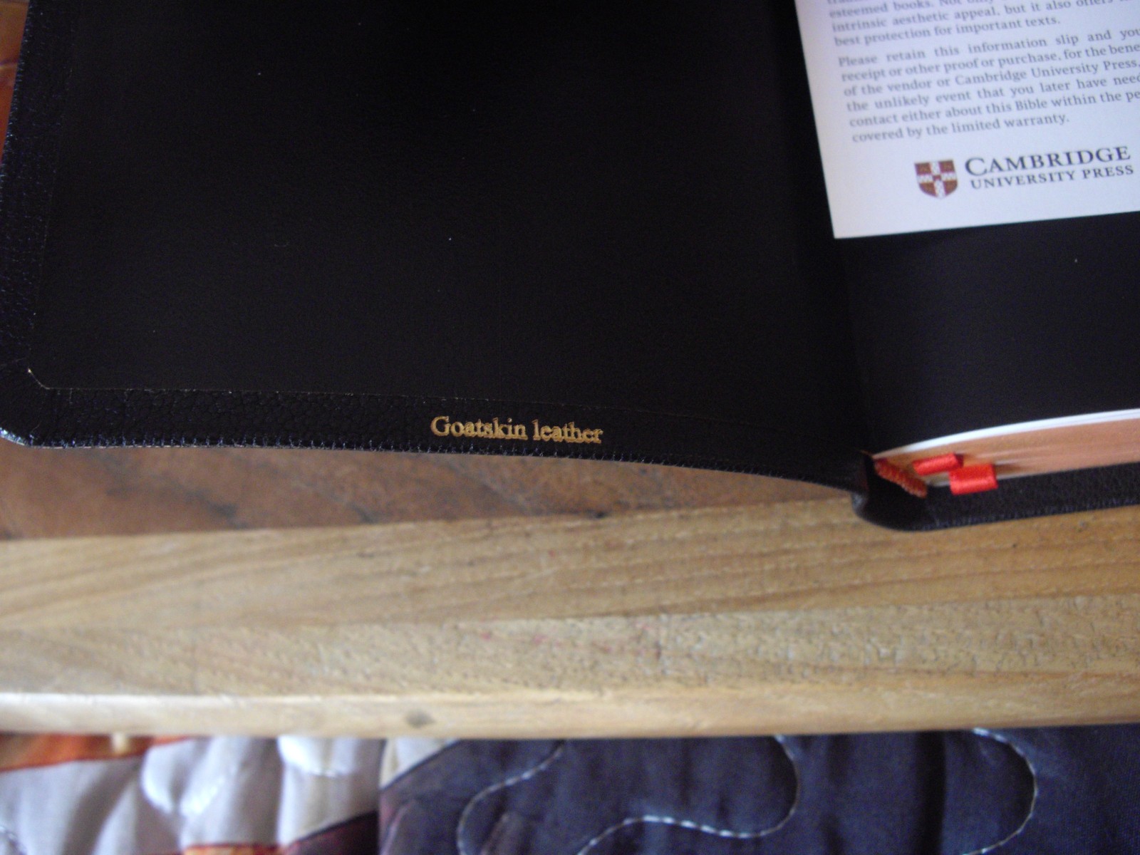 Cambridge Black Genuine Goatskin Leather Pitt Minion KJV Reference Bible