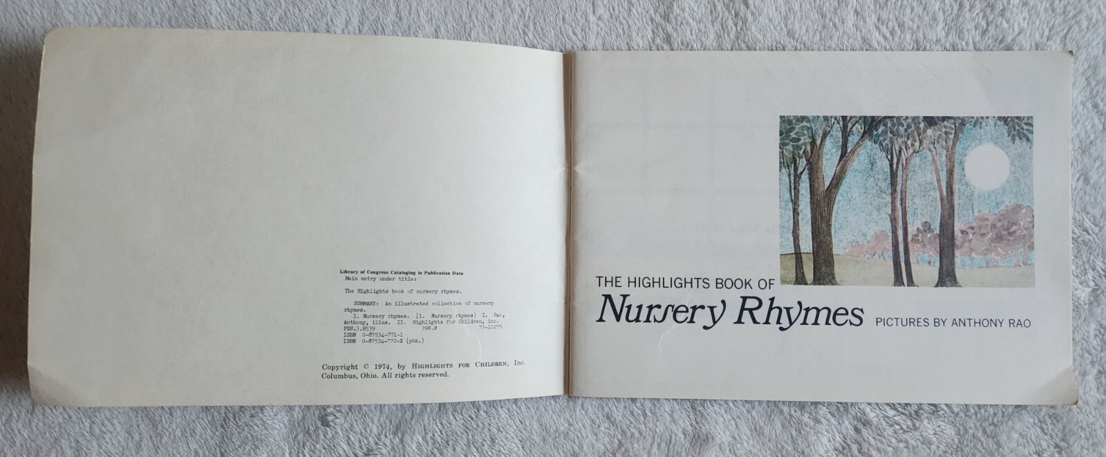 The Highlights Book Of Nursery Rhymes 1974 Paperback Illustrated By Anthony Rao