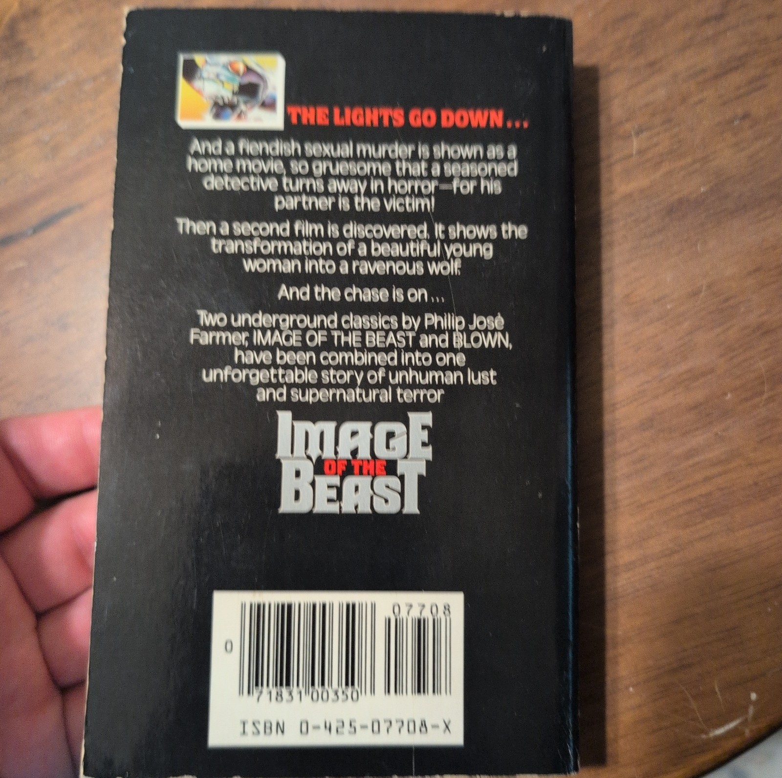 Vtg Image of the Beast Philip Jose Farmer, (Berkley MMPB, 1985) Erotic Thriller