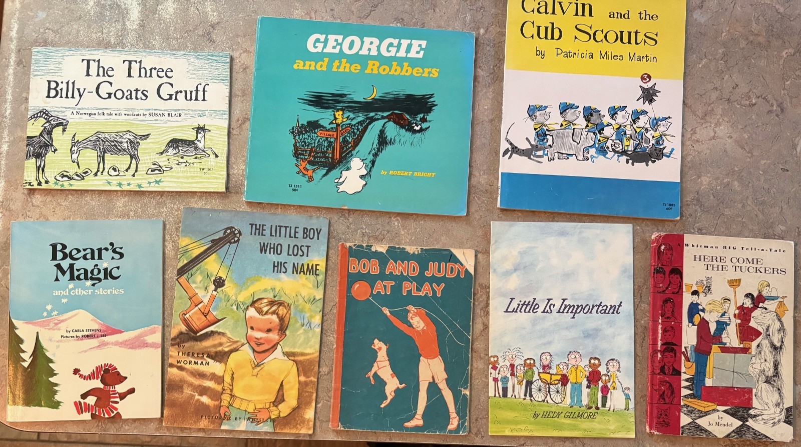 Lot of 8 vintage children’s pb books -Bear, Boy,Calvin,Georgie,Tuckers,BillyGoat