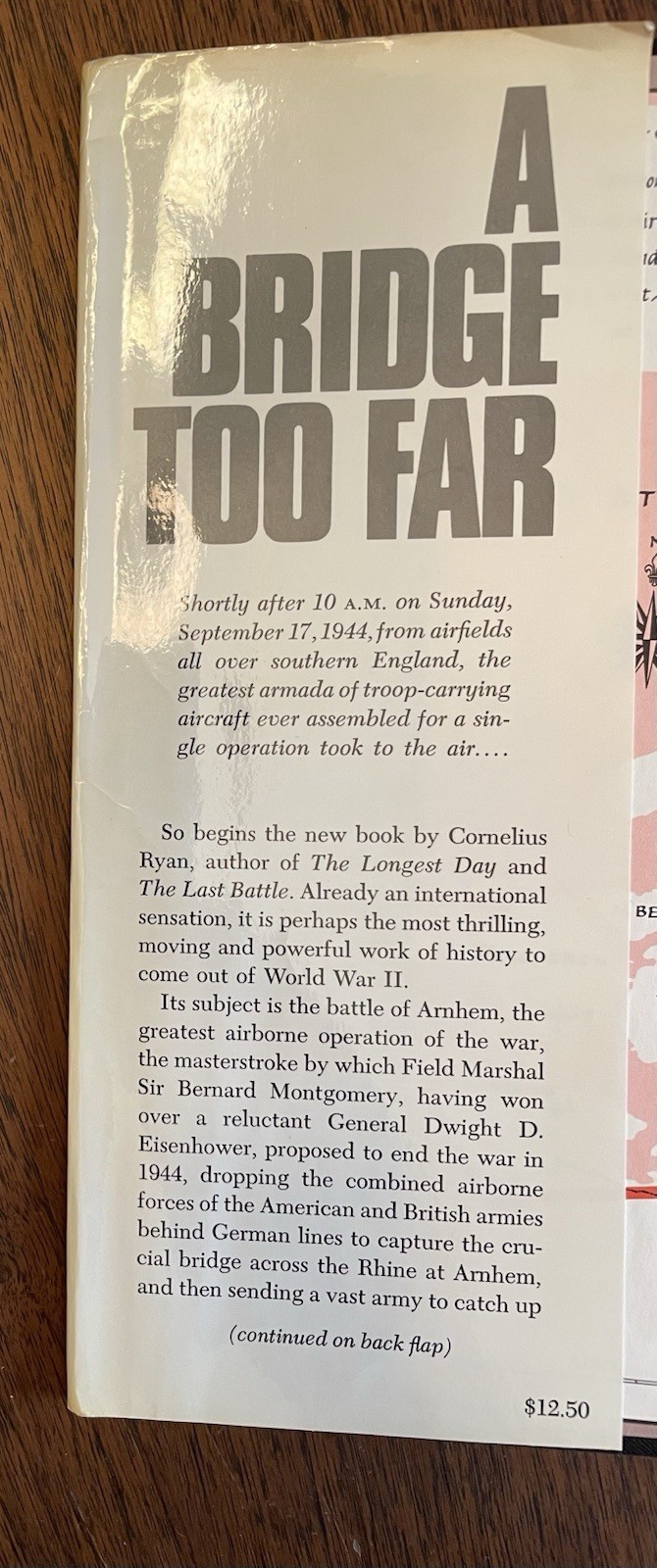 A Bridge Too Far by Cornelius Ryan (1974) HCDJ 1st Ed./Print – Good