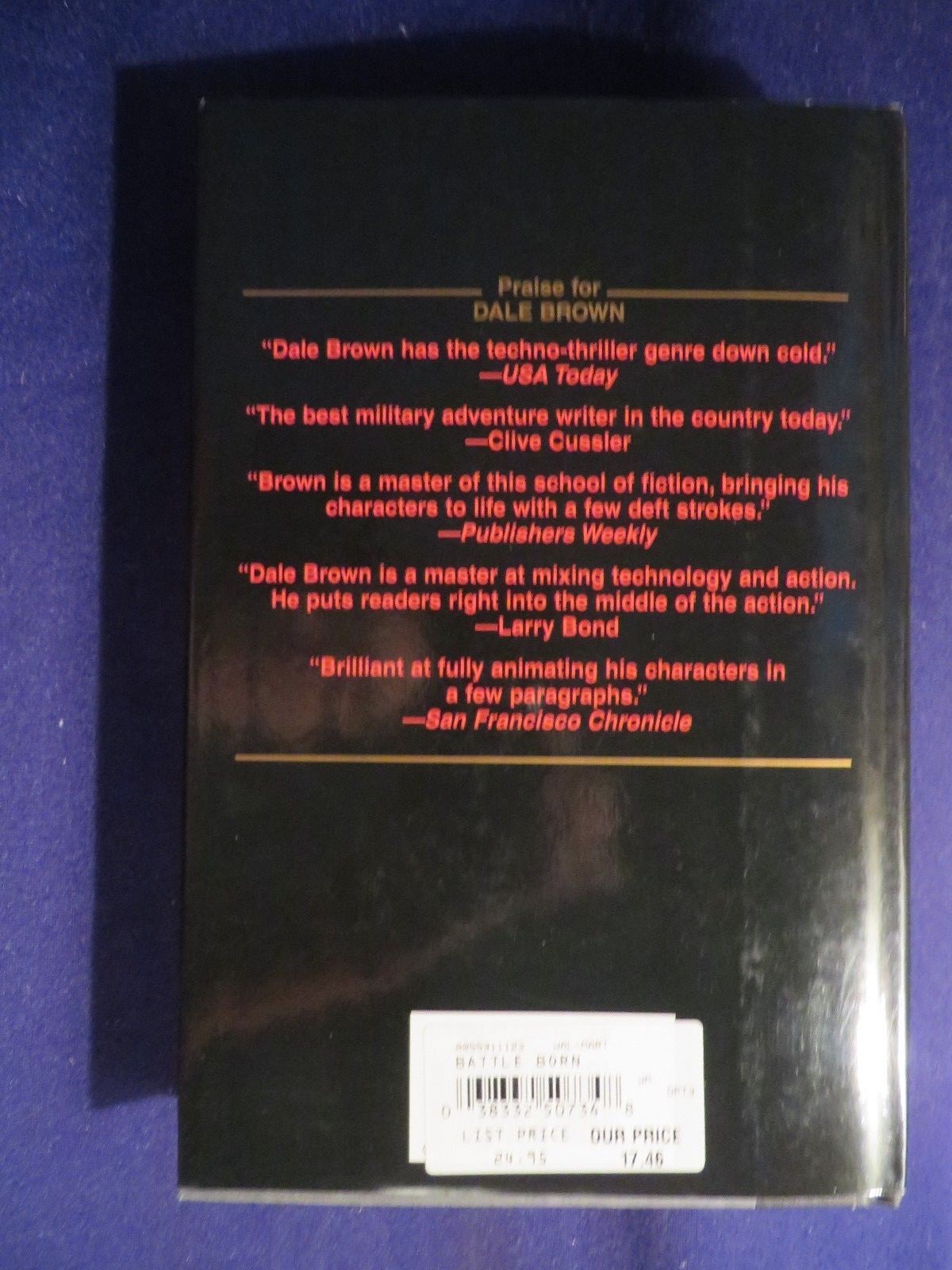 1999 BATTLE BORN Hardcover Book by DALE BROWN First Print