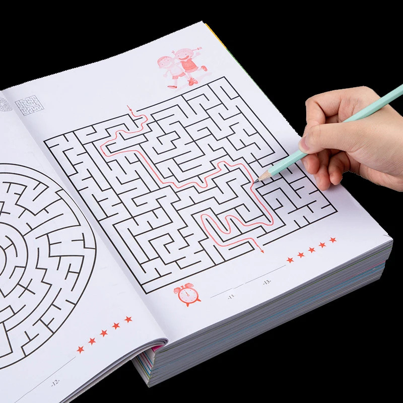 Maze Training Book, Used to Improve Concentration, a Puzzle Game Designed to Enh