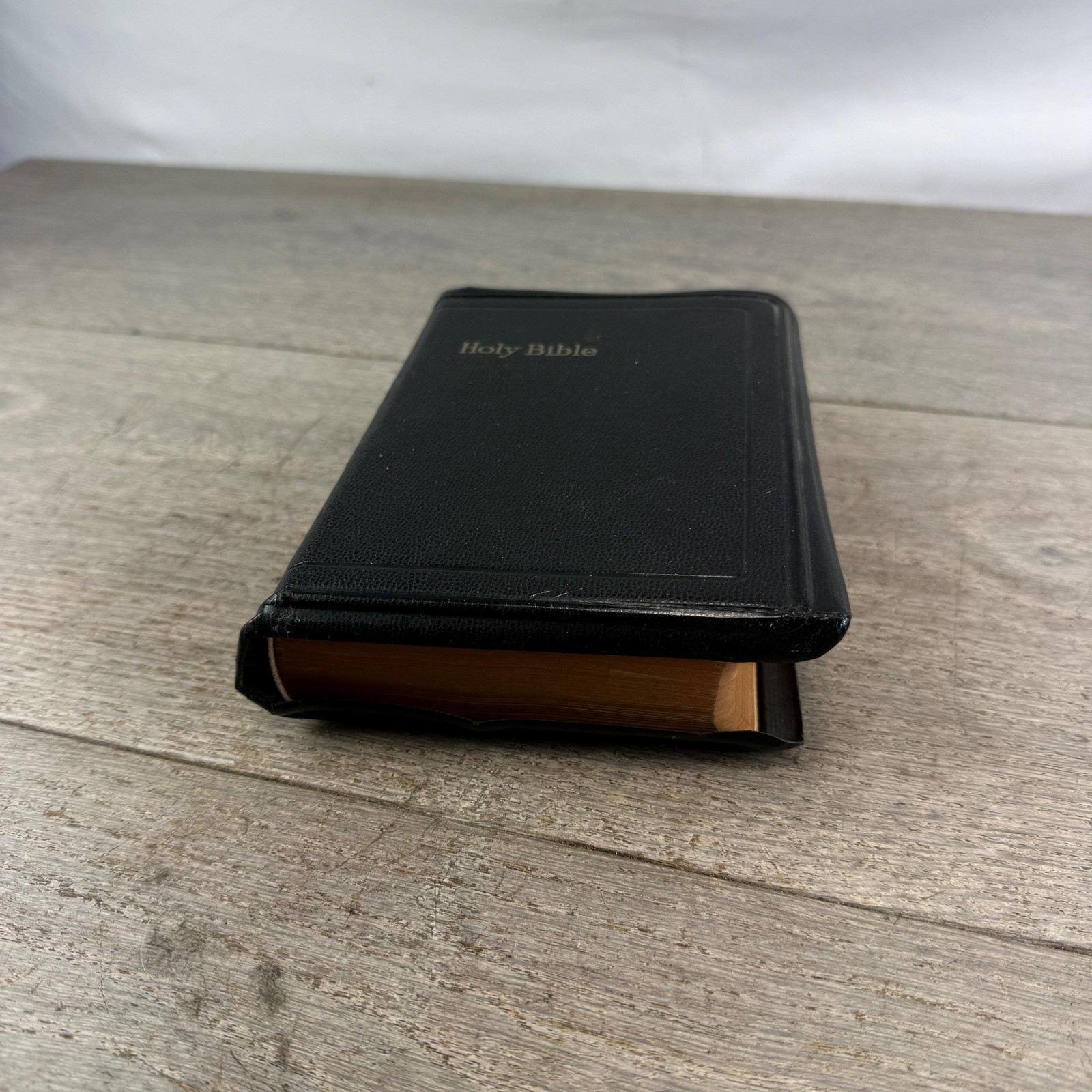 Vintage Holy Bible King James National Bible Press Black HC Illus Gilt Edges