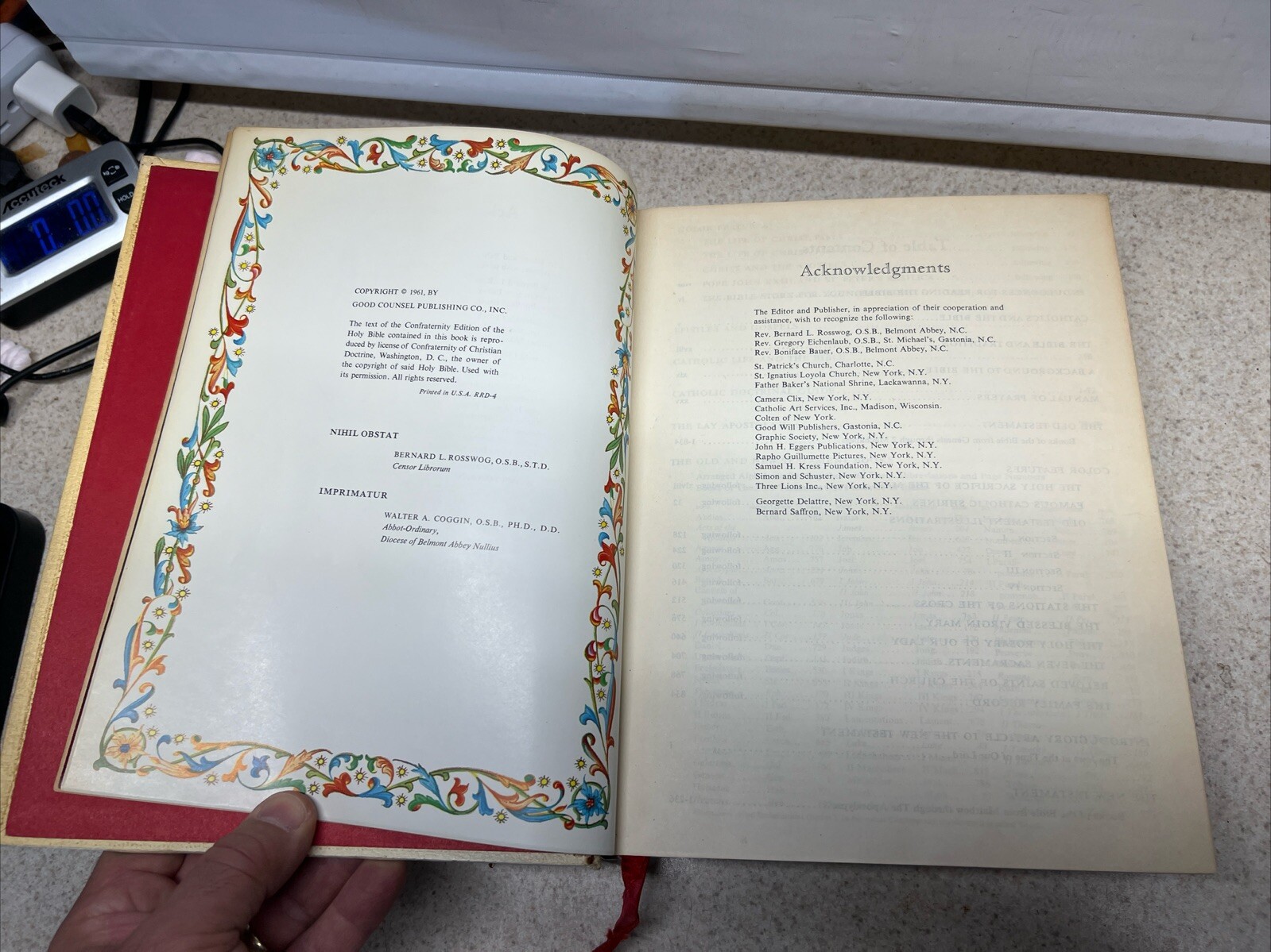 Vintage THE HOLY BIBLE with Confraternity Text 1961 Catholic De Luxe Edition