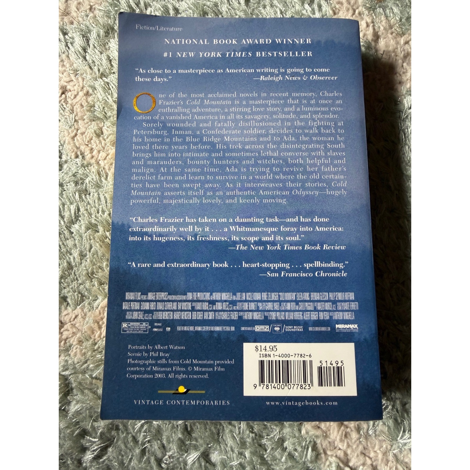 Charles Frazier Cold Mountain Novel Movie Tie-In Paperback Fiction