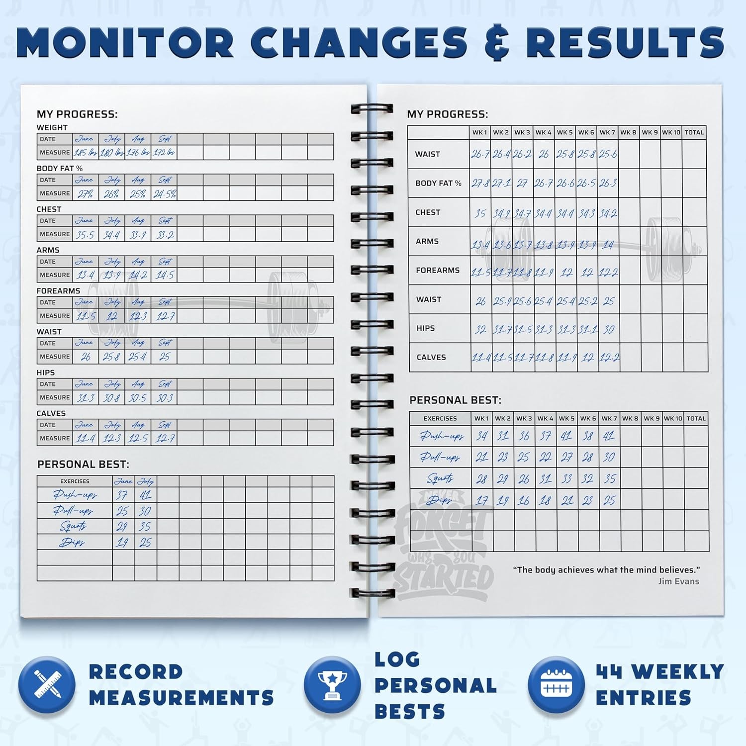 Workout Planner for Daily Fitness Tracking & 1pack, Charcoal Grey-Soft Cover
