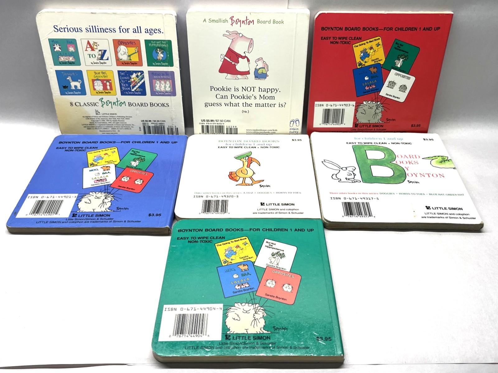 Sandra Boynton Lot 7 Board Books 5 early printings from 1980’s, very good cond!