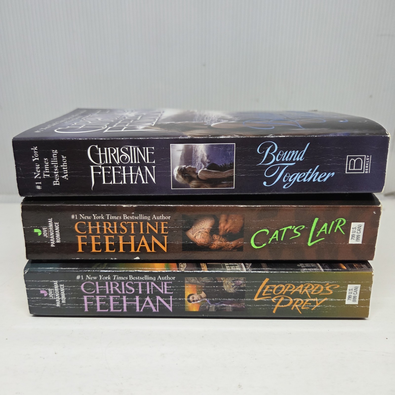 Christine Feehan Cat’s Lair Bound Together Leopard’s Prey 3 MM Paperbacks 1st Ed