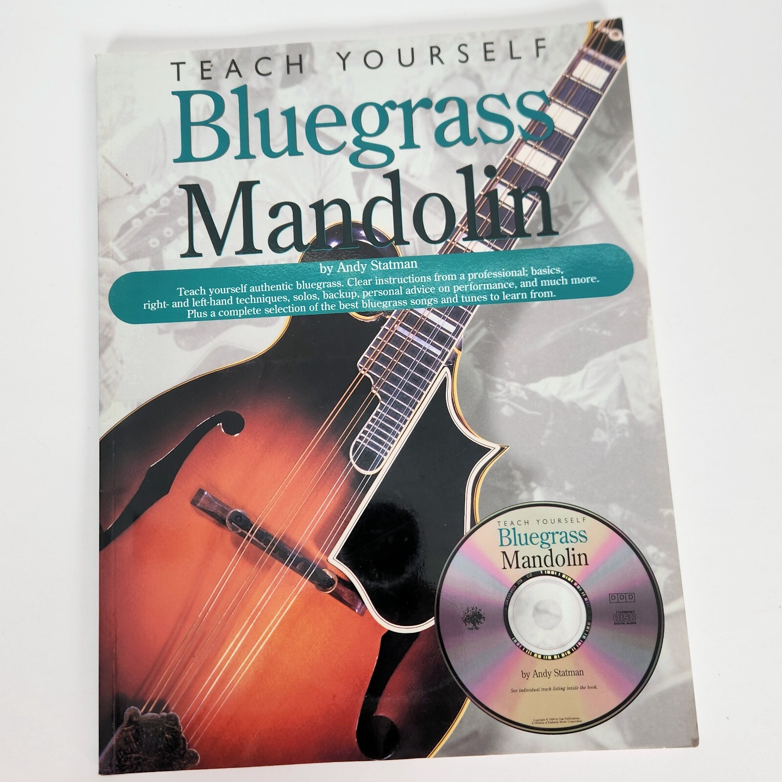 Teach Yourself Bluegrass Mandolin by Andy Statman w CD Instruction Learn to Play