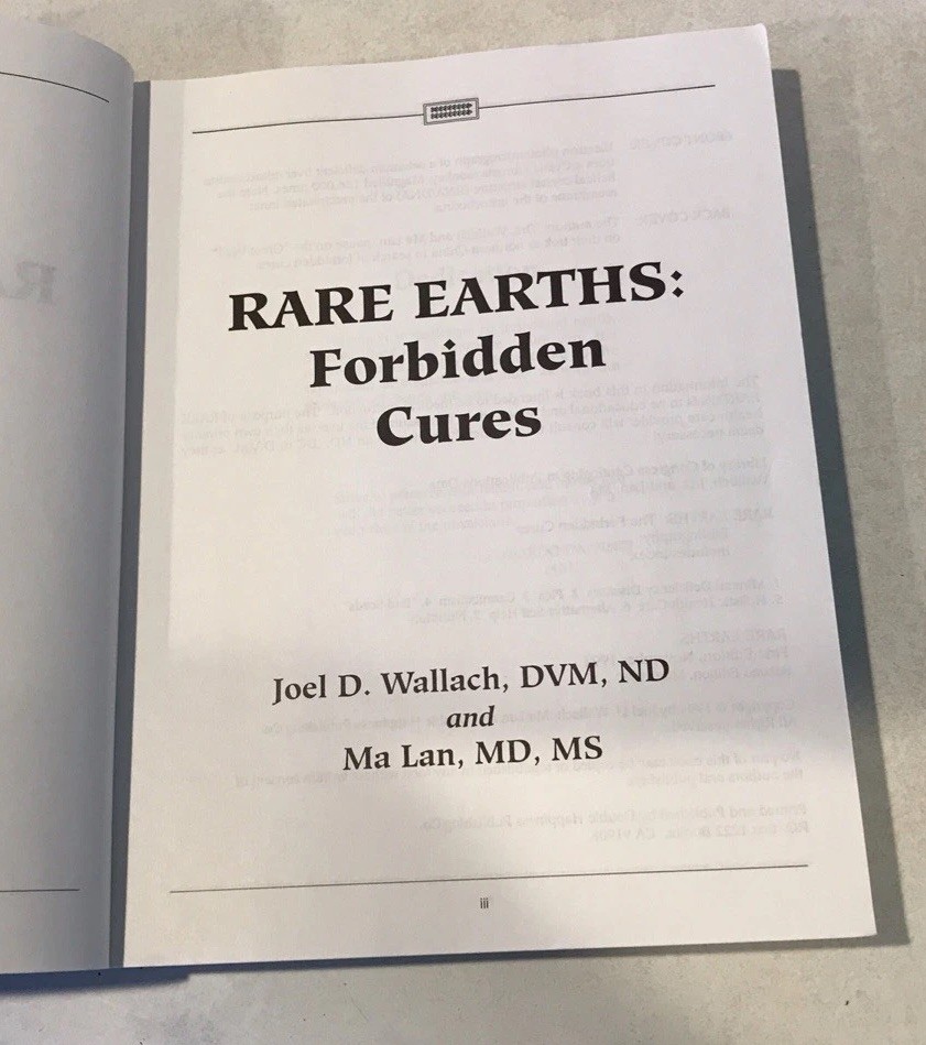 Rare Earths, Forbidden Cures Paperback Ma, Wallach, Joel Lan 1994 Illustrated