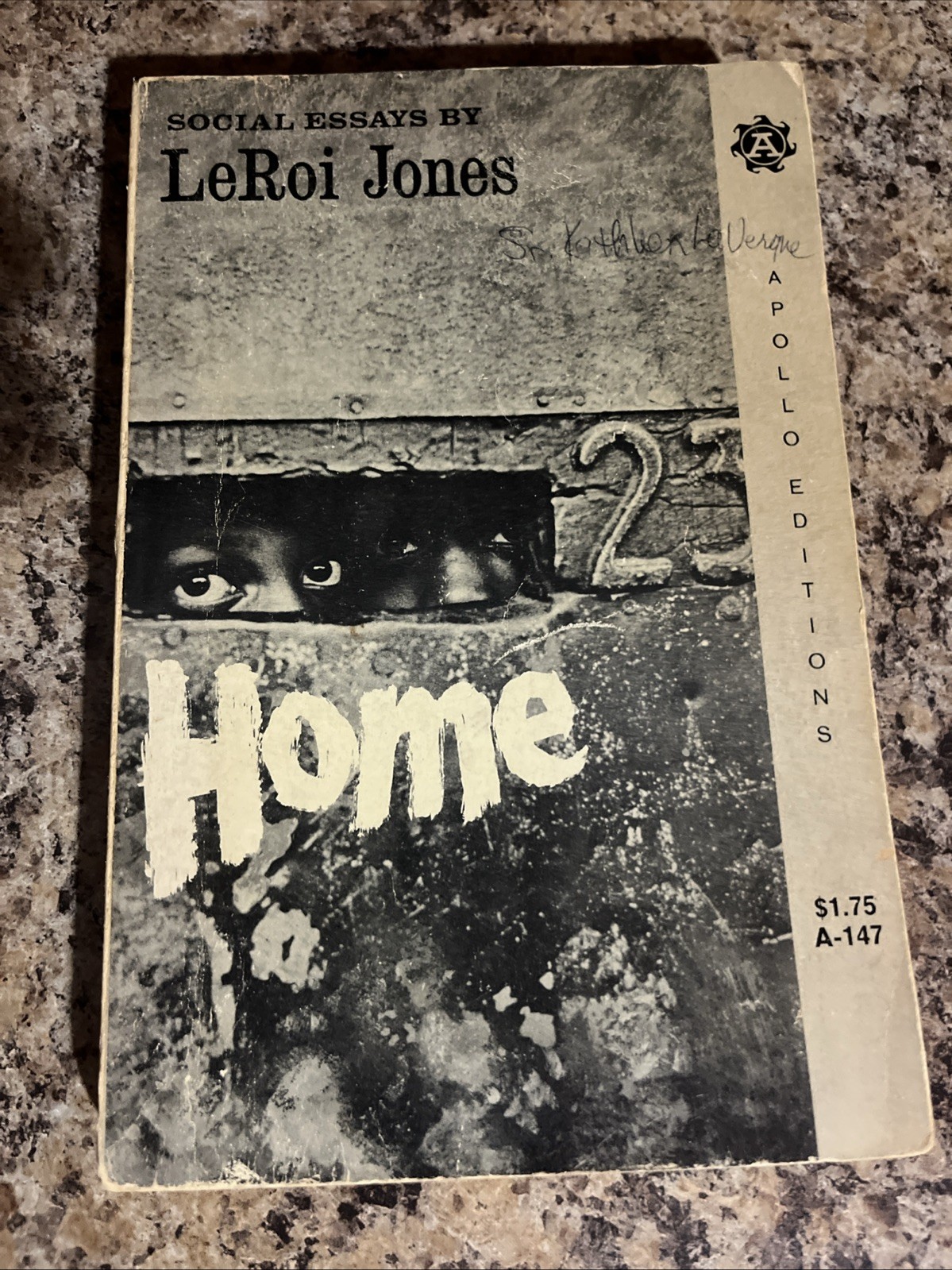 Vintage 1968 Home By Leroi Jones Paperback Book Apollo Editions