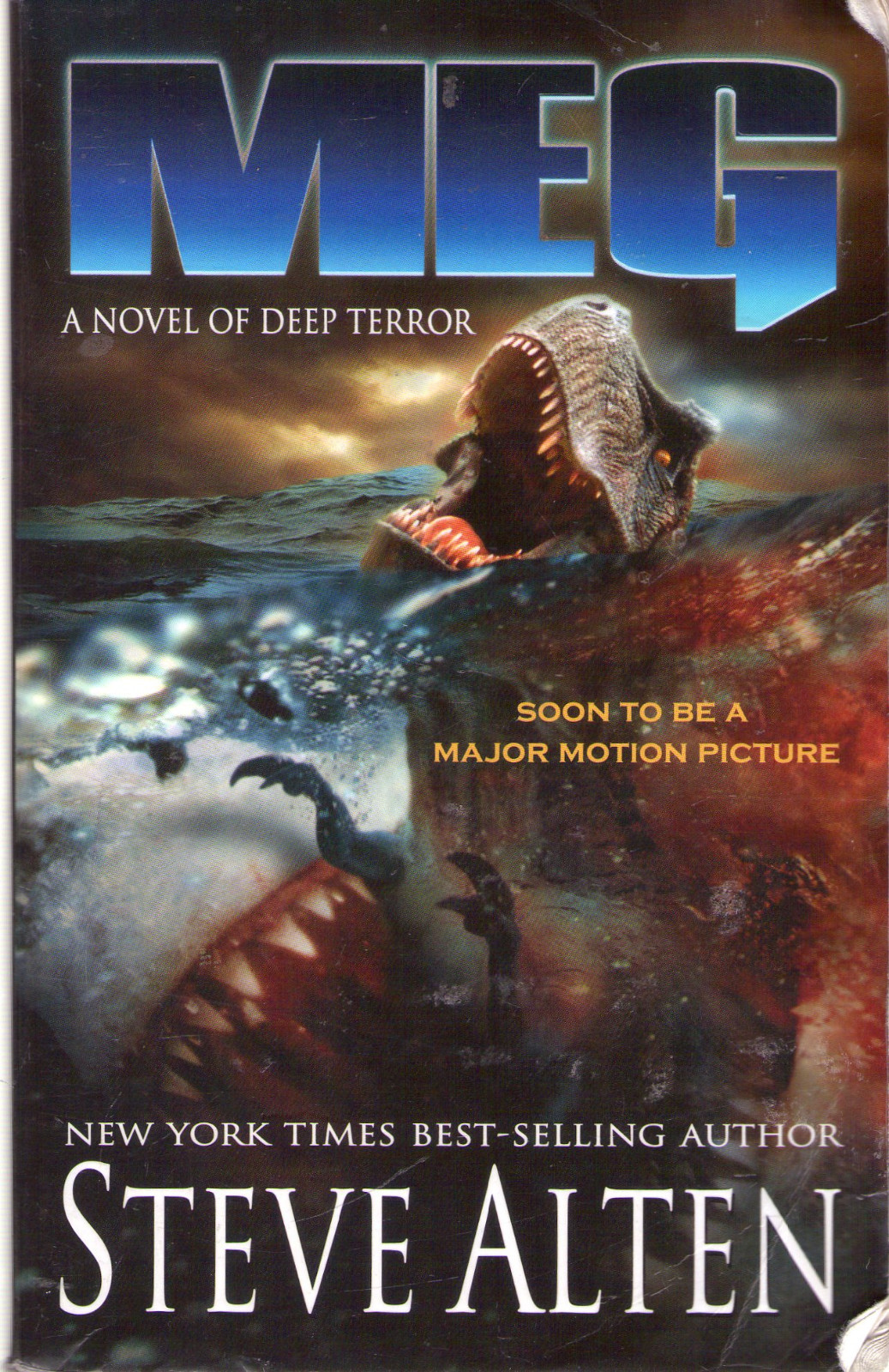 Nearly Complete Set Series Lot of 4 Meg books by Steve Alten The Megalodon Movie