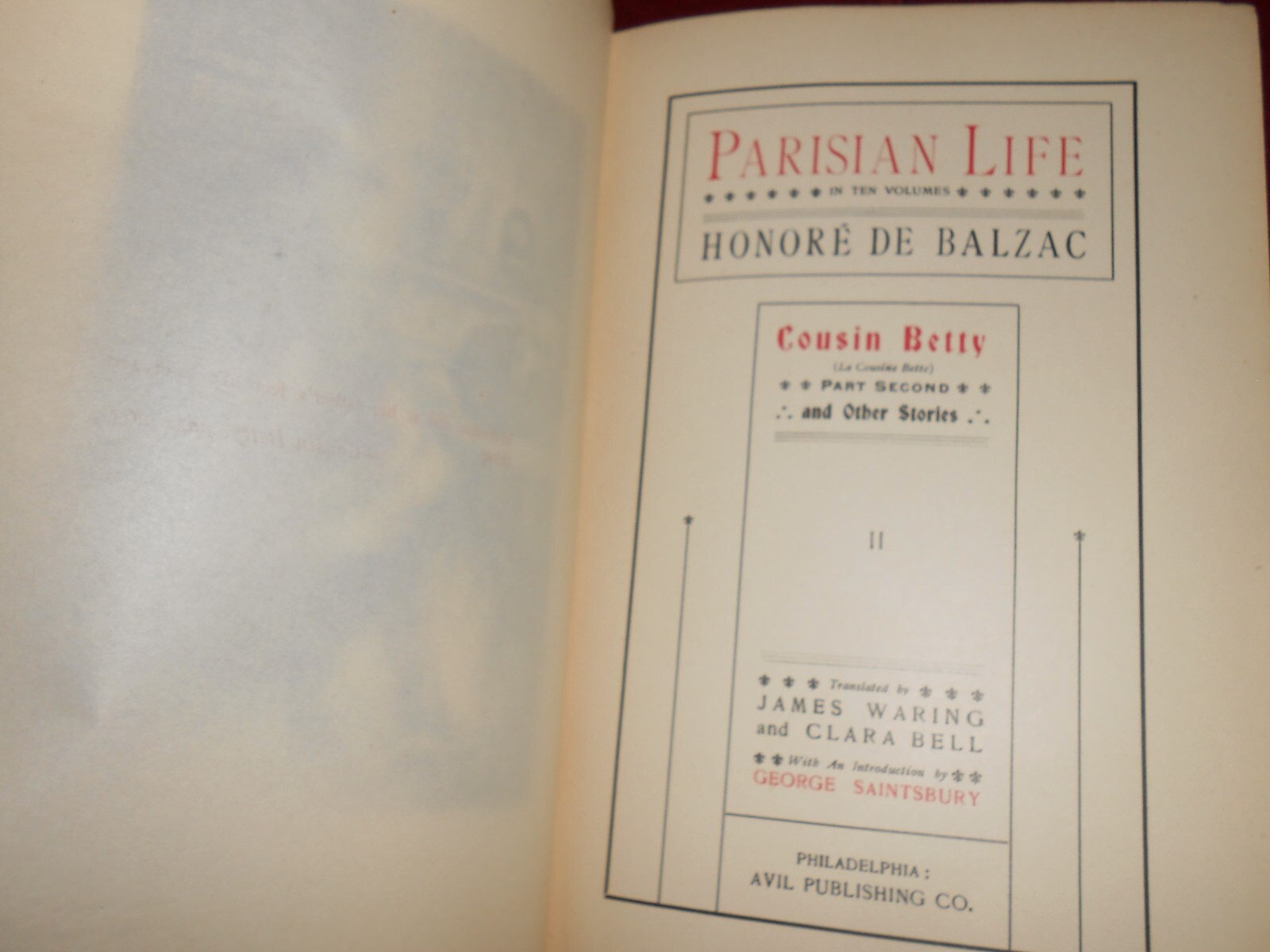 VTG RARE Honore de Balzac Lot of 4 “Parisian Life” Avil Publishing 1901 – HC GC