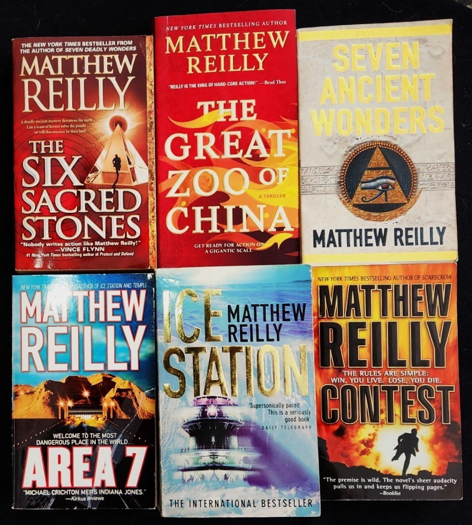 Matthew Reilly~Lot 6 PB~2 Scarecrow Series~2 Jack West + 2~Area 7~Contest+~LN/VG