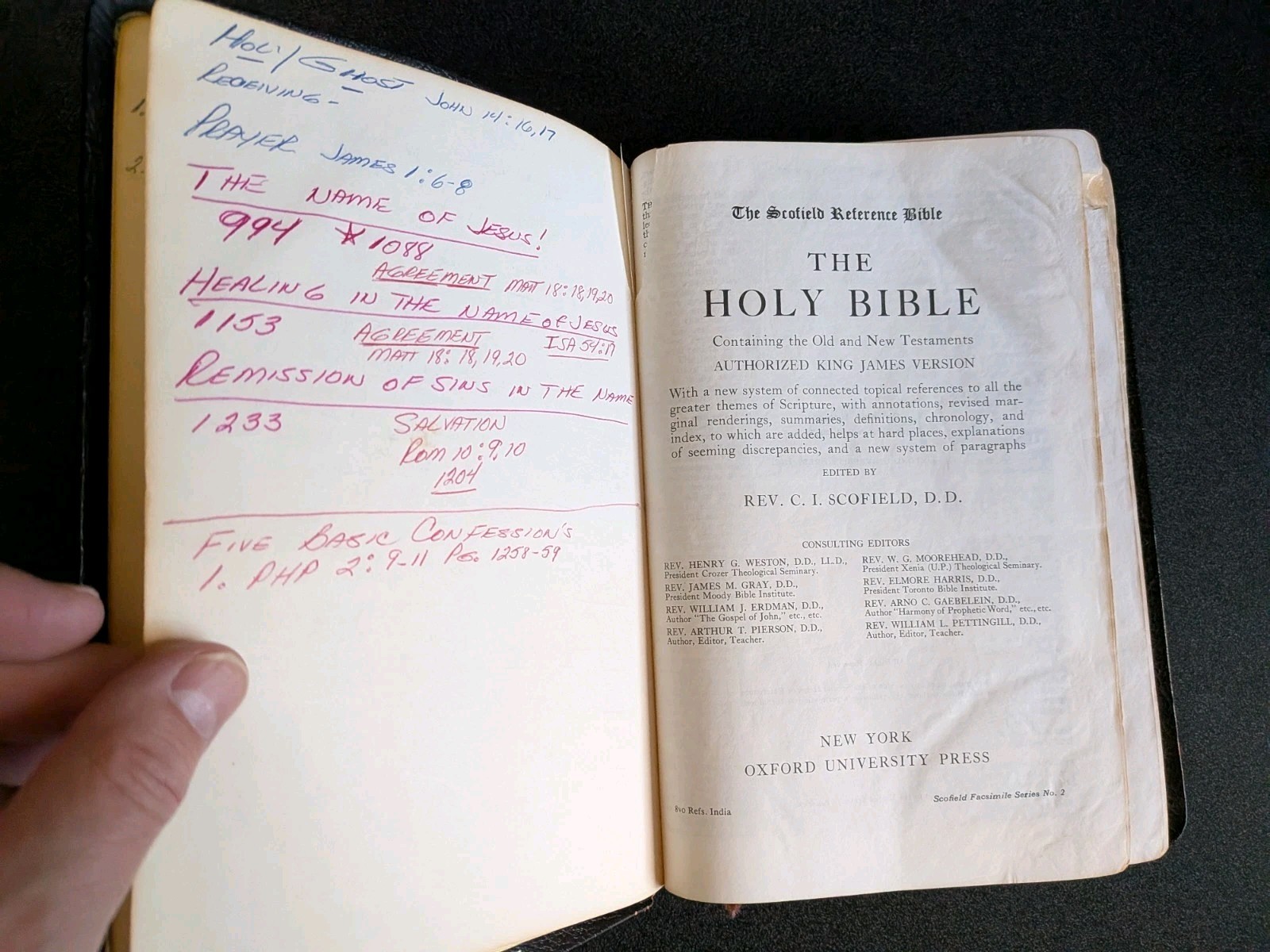 Holy Bible Scofield Reference Edition, 1945 Leatherbound, Indexed Oxford Press