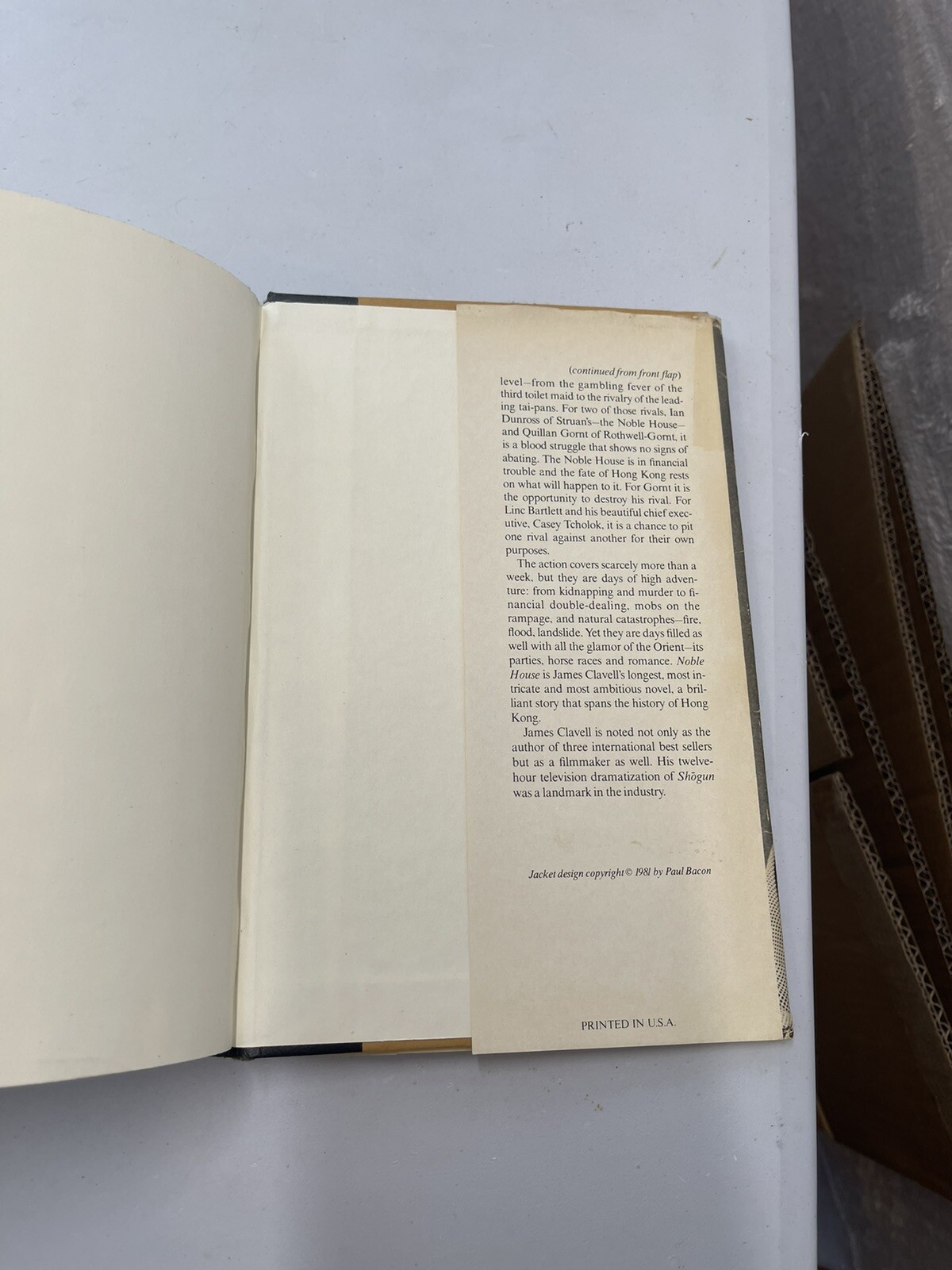 Noble House James Clavell Volumes 1 & 2 1981 hardcover HCDJ Book Club Edition