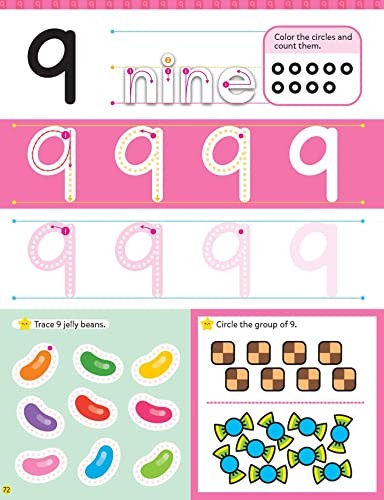 ABIS Wipe Clean Workbook for Kids 80 Pages Trace Letters Numbers Shapes Activ…