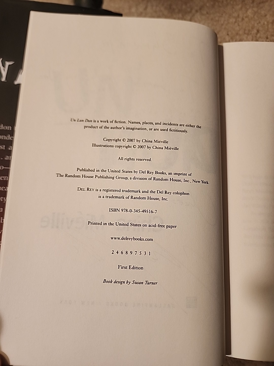 China Miéville SIGNED/Inscribed “Un Lun Dun” (2007) 1st Edition HCDJ