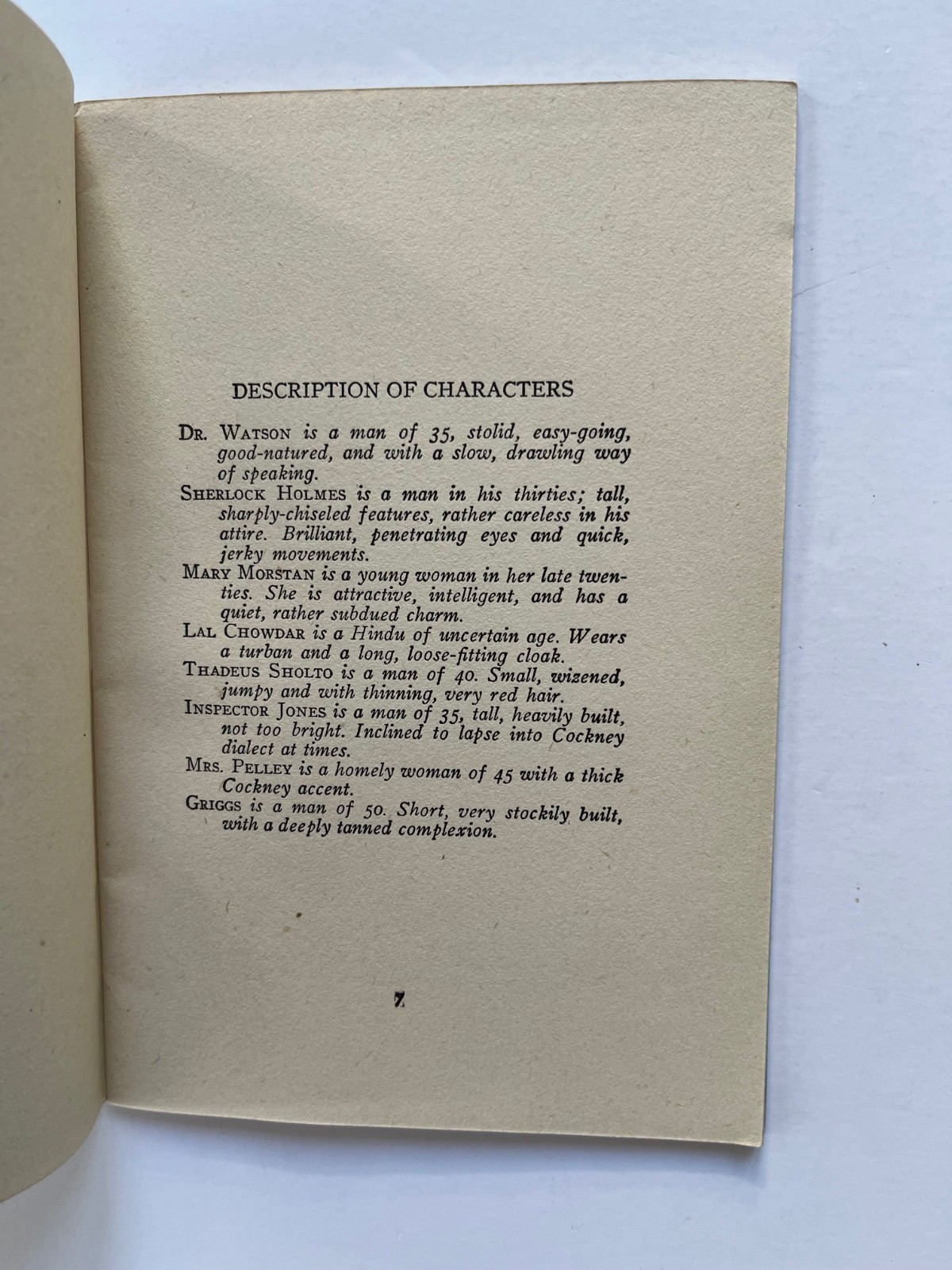 THE SIGN of FOUR Sherlock Holmes adventure ~ one act play 1937 Samuel French