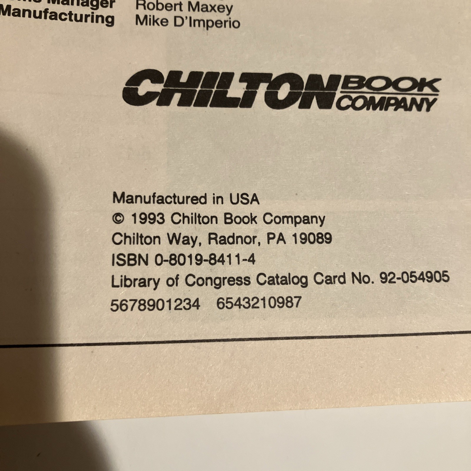 Chilton’s Repair Manual 8411 – Mazda 323/Protege/MX3/MX6/626/Miata 1990-93 46802