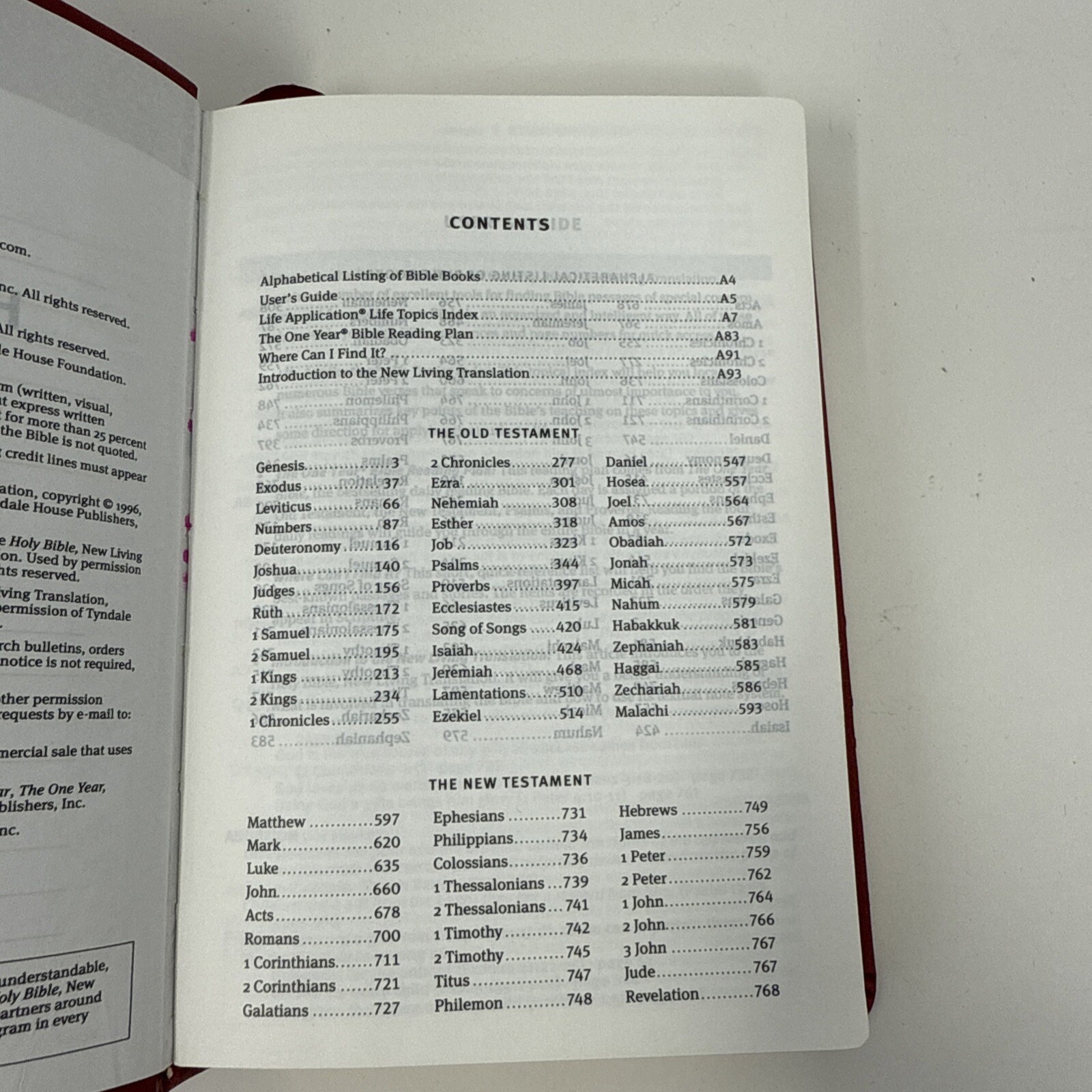 Compact Slimline Edition Holy Bible New Living Translation Tyndale House 6 1/4″
