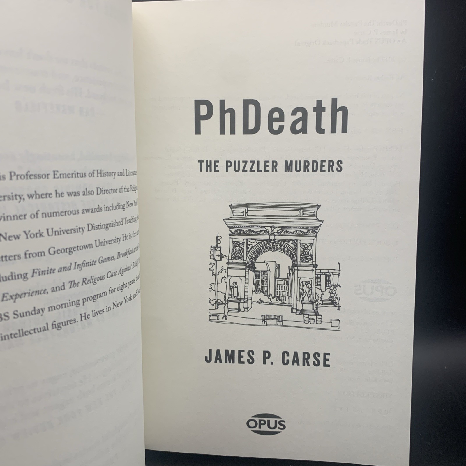 Book Ph Death The Puzzler Murders James P Carse 1st Edition