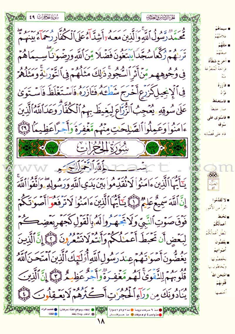 Tajweed Qur’an (From Al-Ahqaf to Al-Nas) (7″x9″) مصحف التجويد