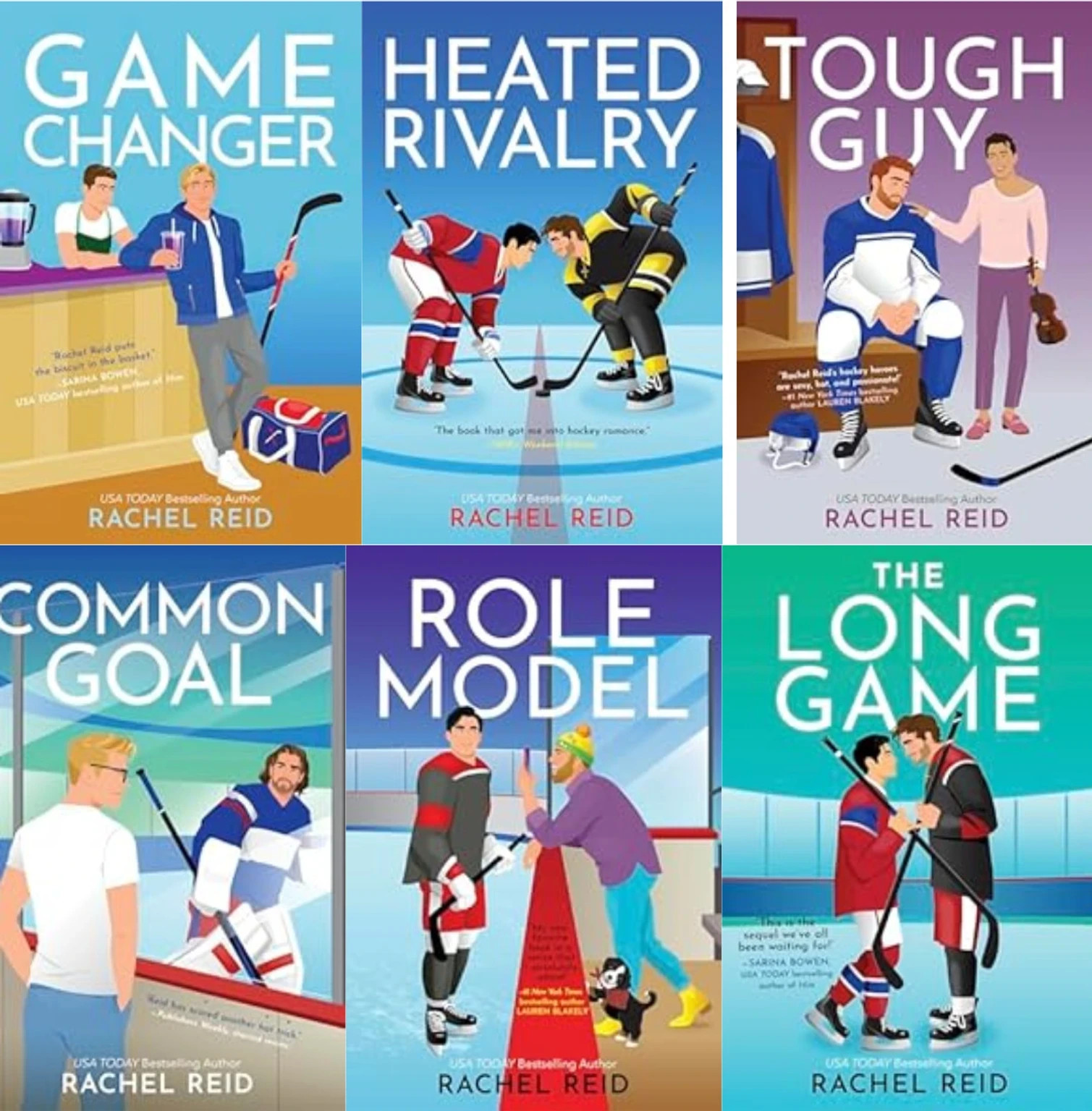 Rachel Reid 6 book set: heated rivaly + long game + role model + Game changerPB